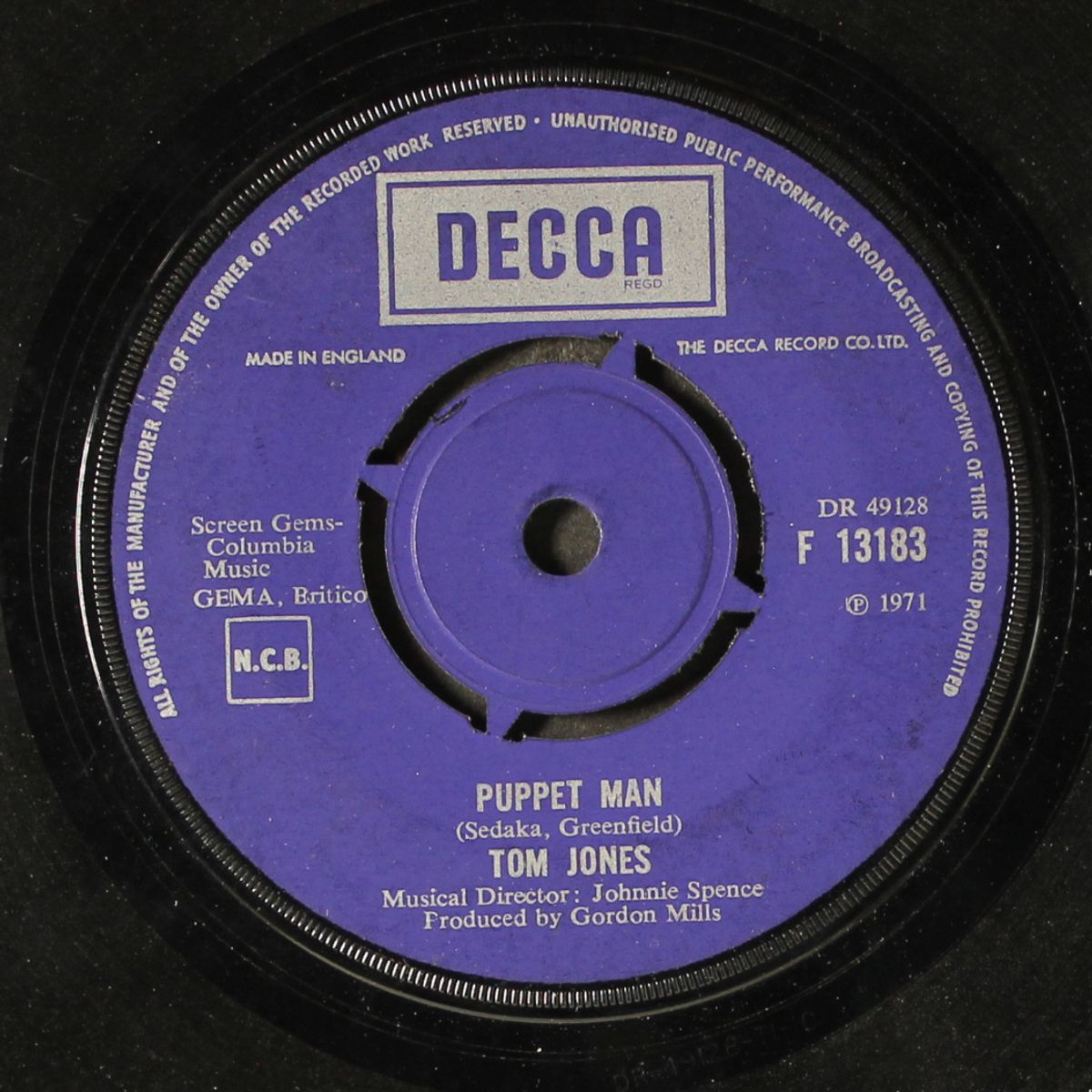 puppet man / every mile by TOM JONES