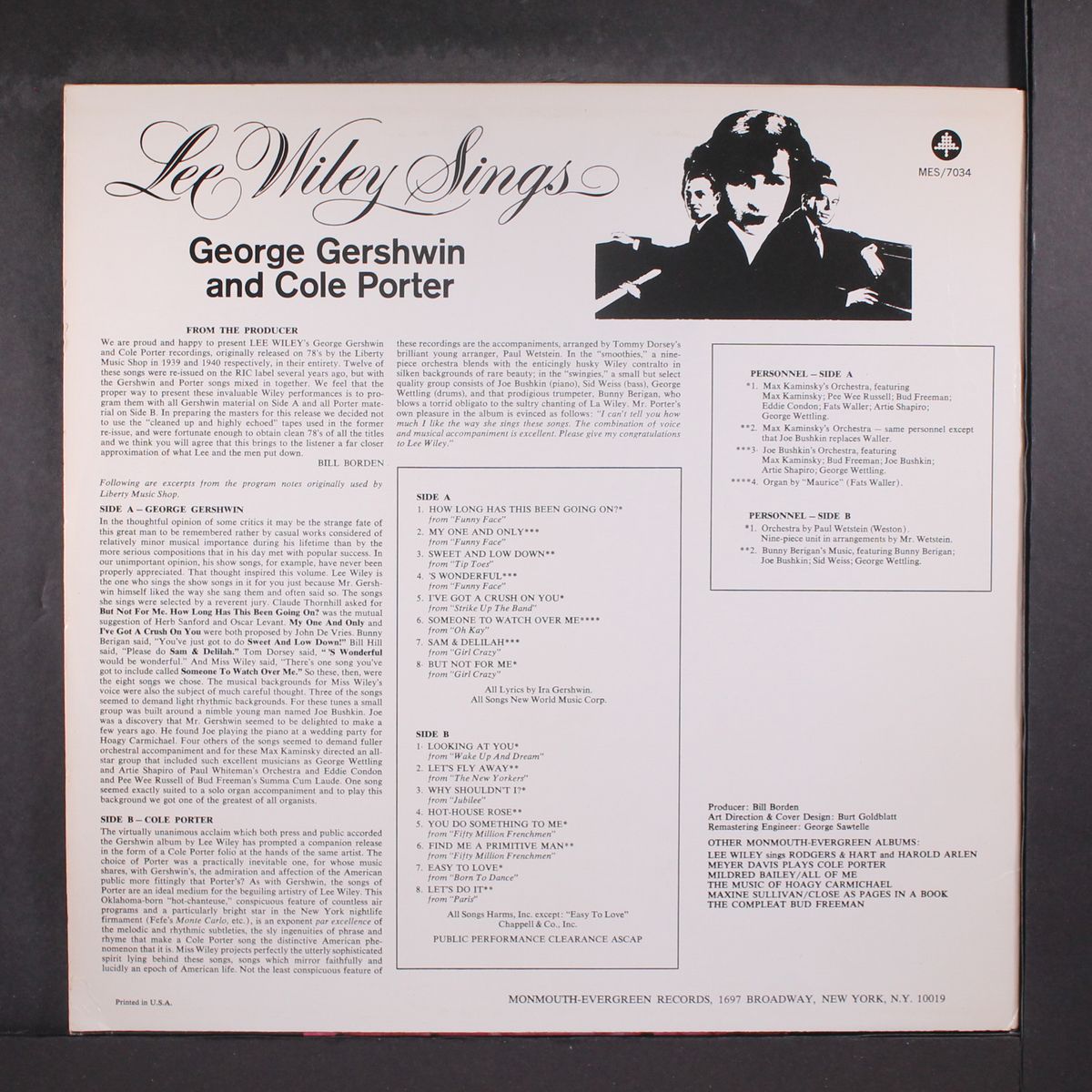 sings george gershwin & cole porter by LEE WILEY