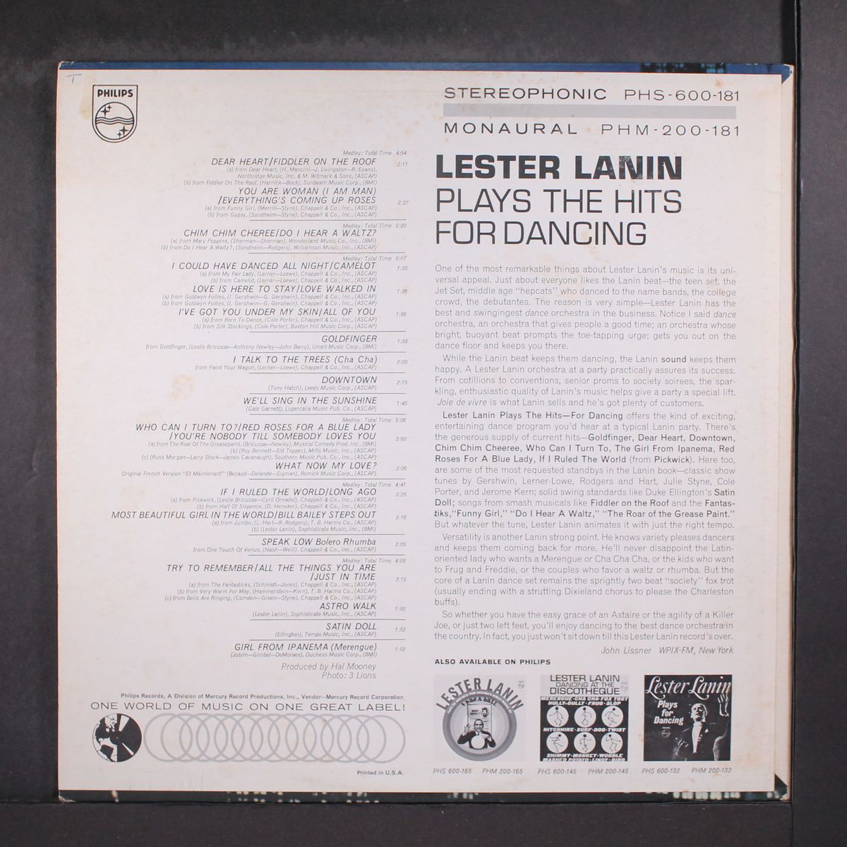 plays the hits by LESTER LANIN