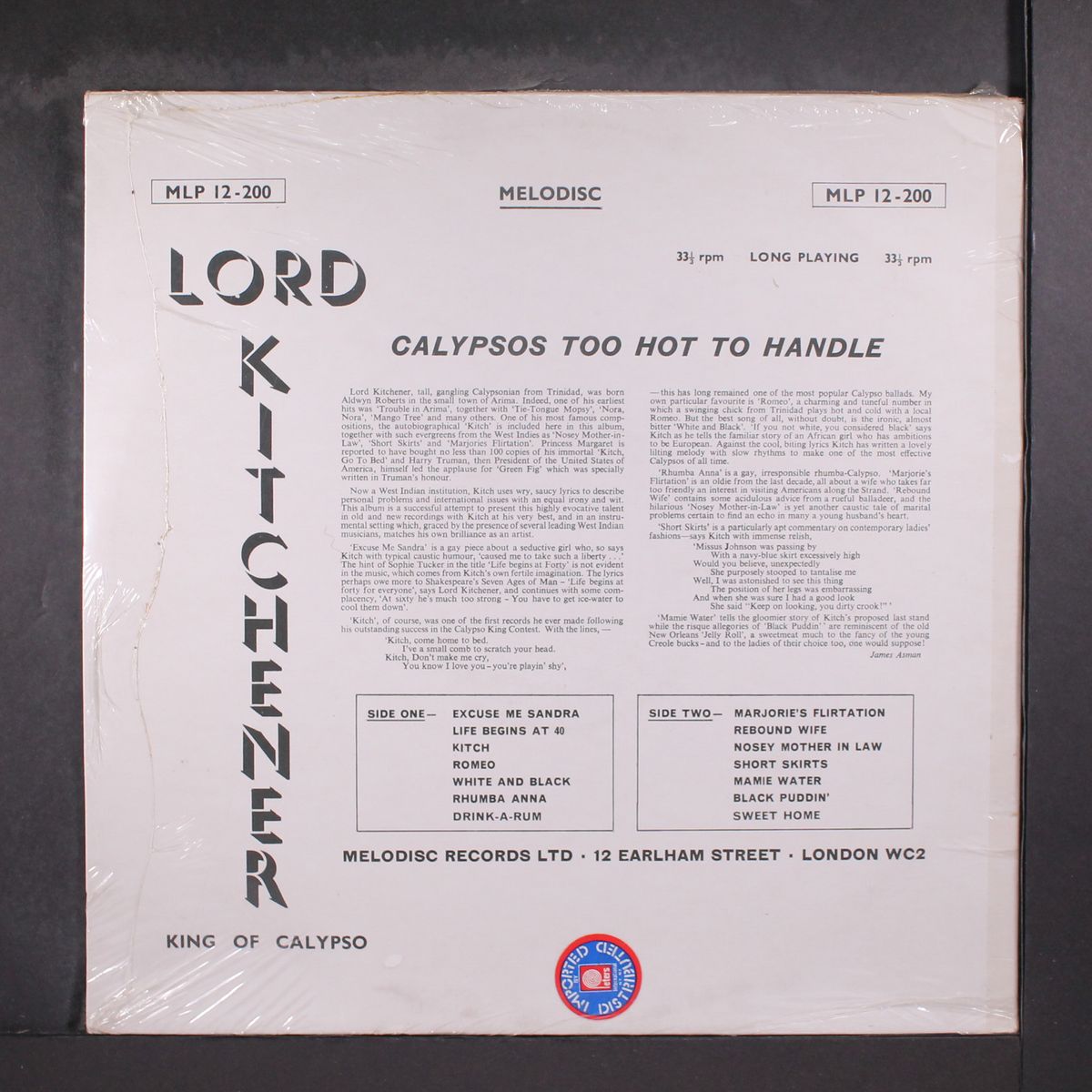 king of calypso by LORD KITCHENER