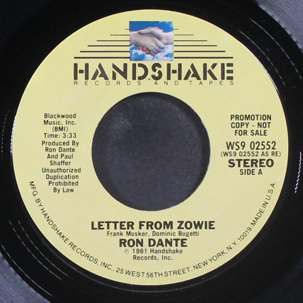letter from zowie / same by RON DANTE