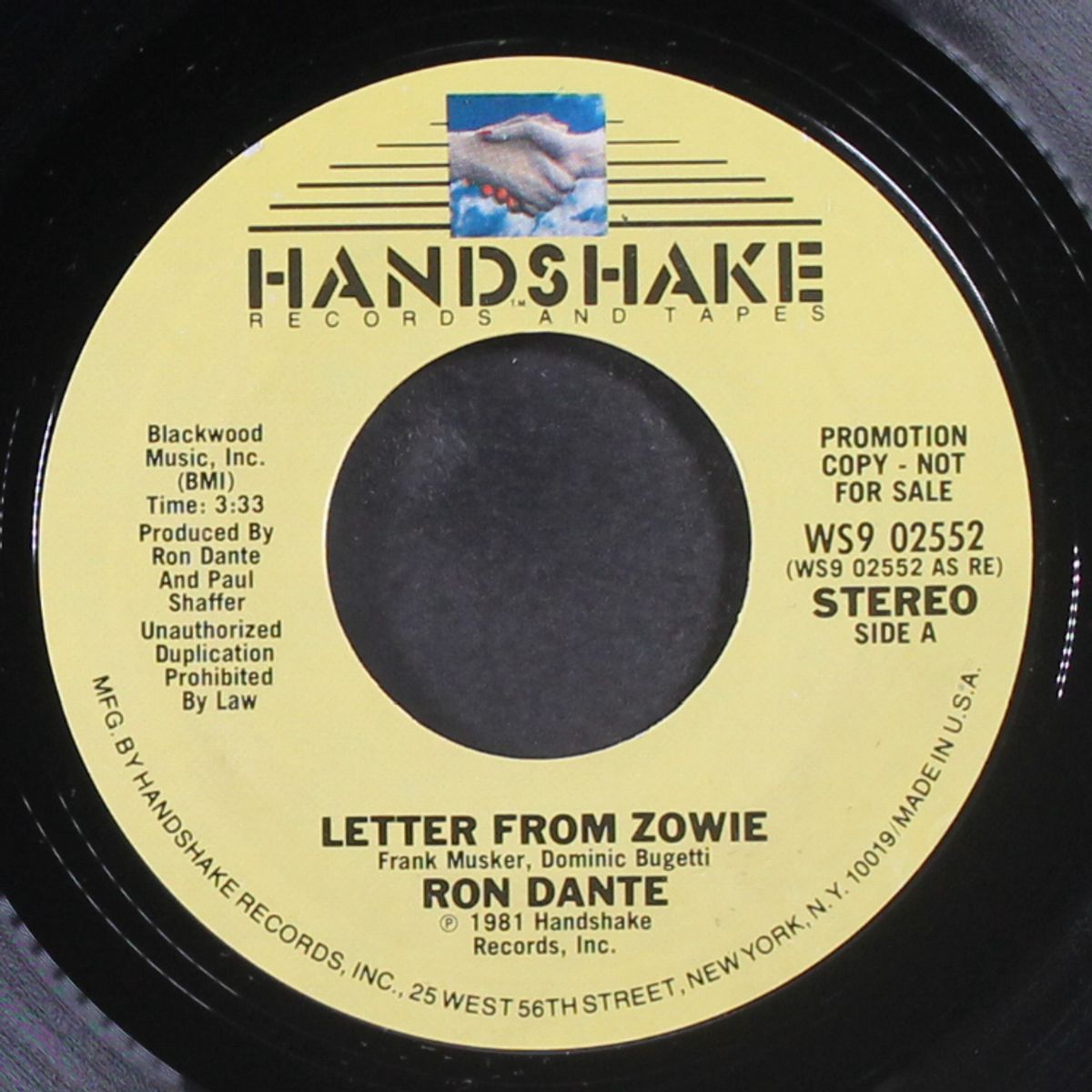 letter from zowie / same by RON DANTE