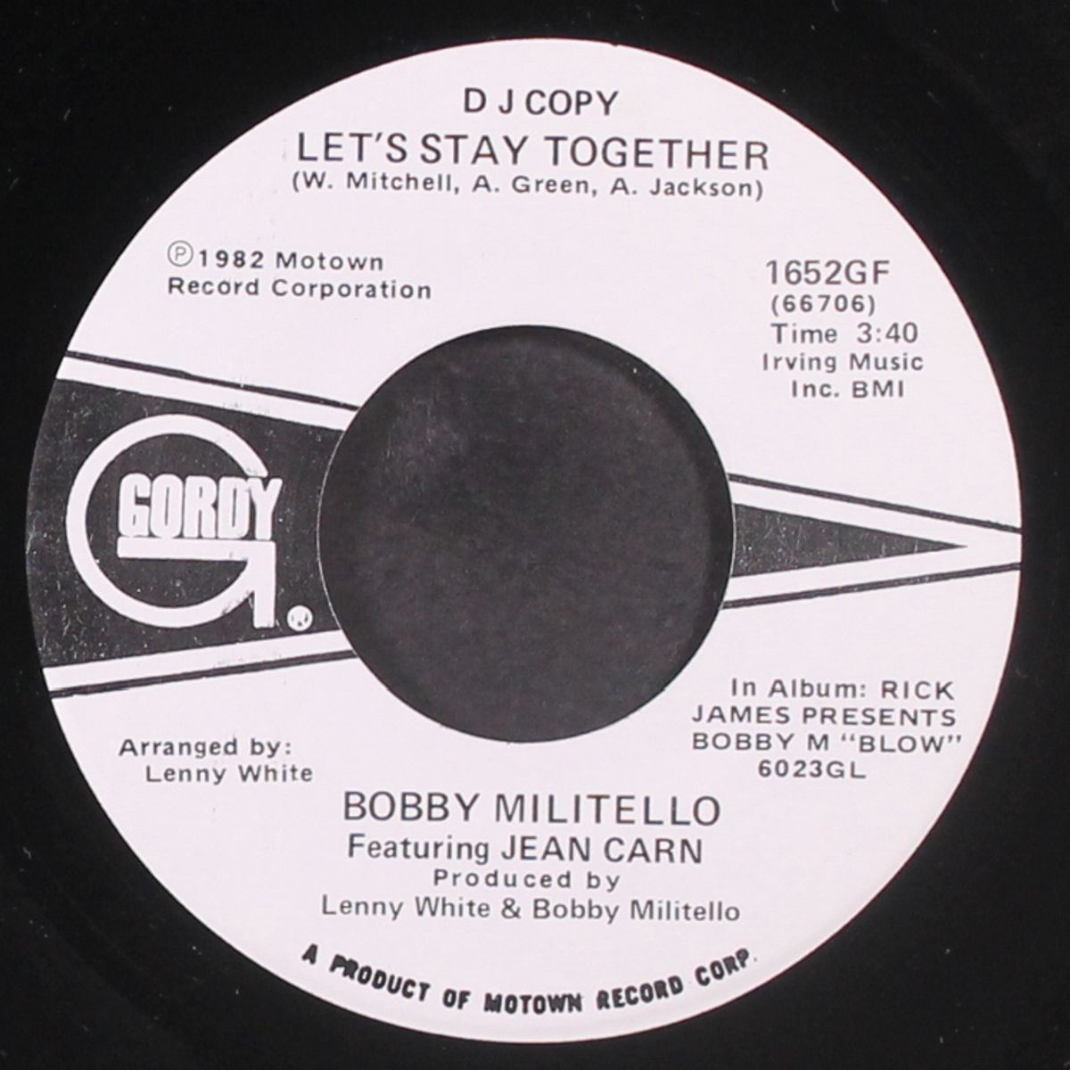 let's stay together / same by BOBBY MILITELLO & JEAN CARN