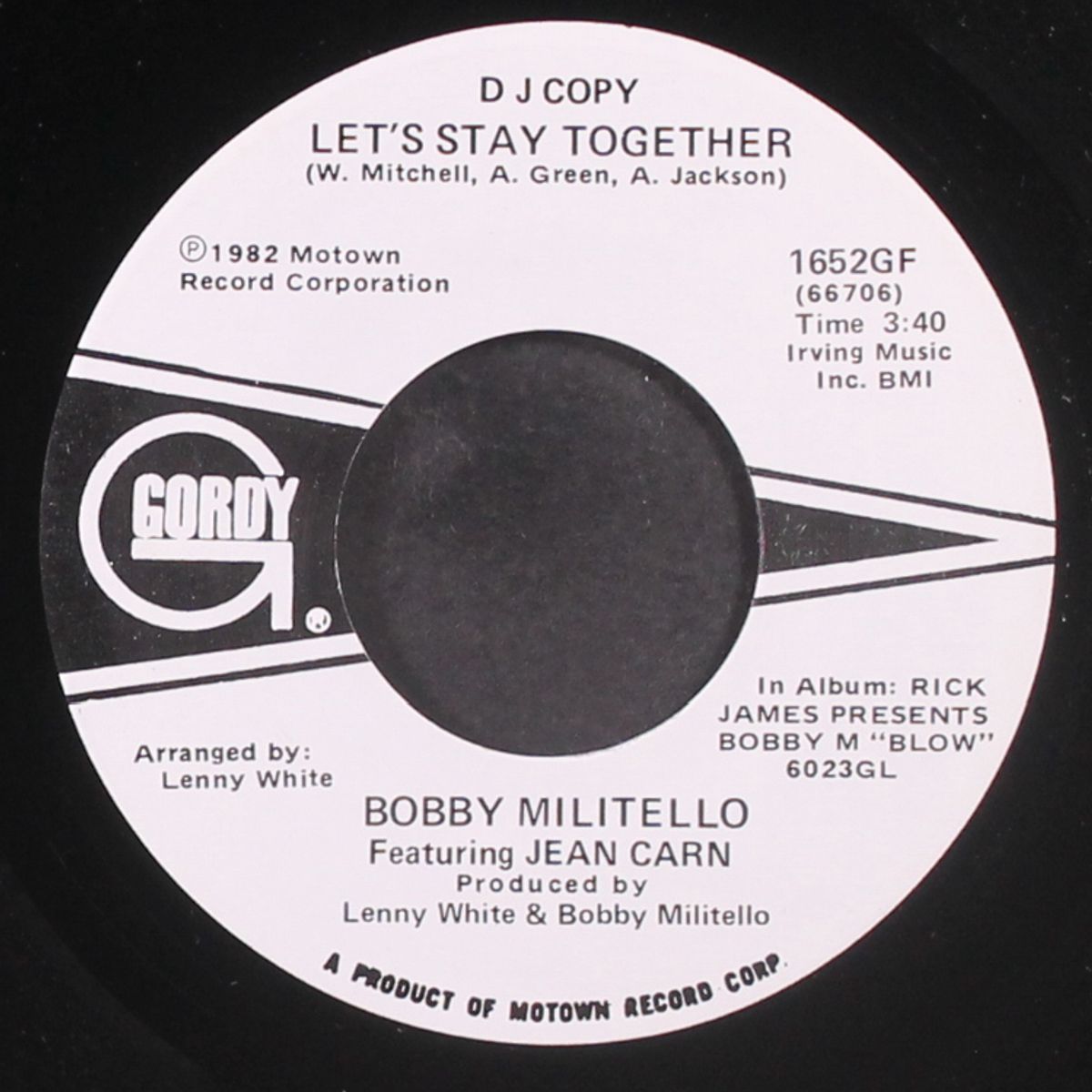let's stay together / same by BOBBY MILITELLO & JEAN CARN