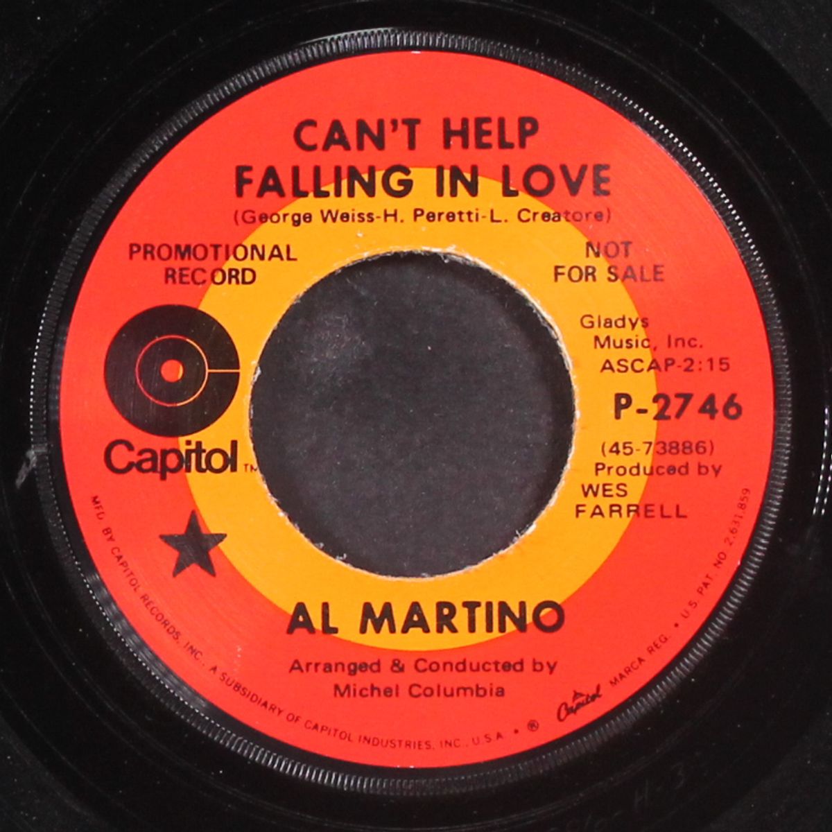 can't help falling in love by AL MARTINO