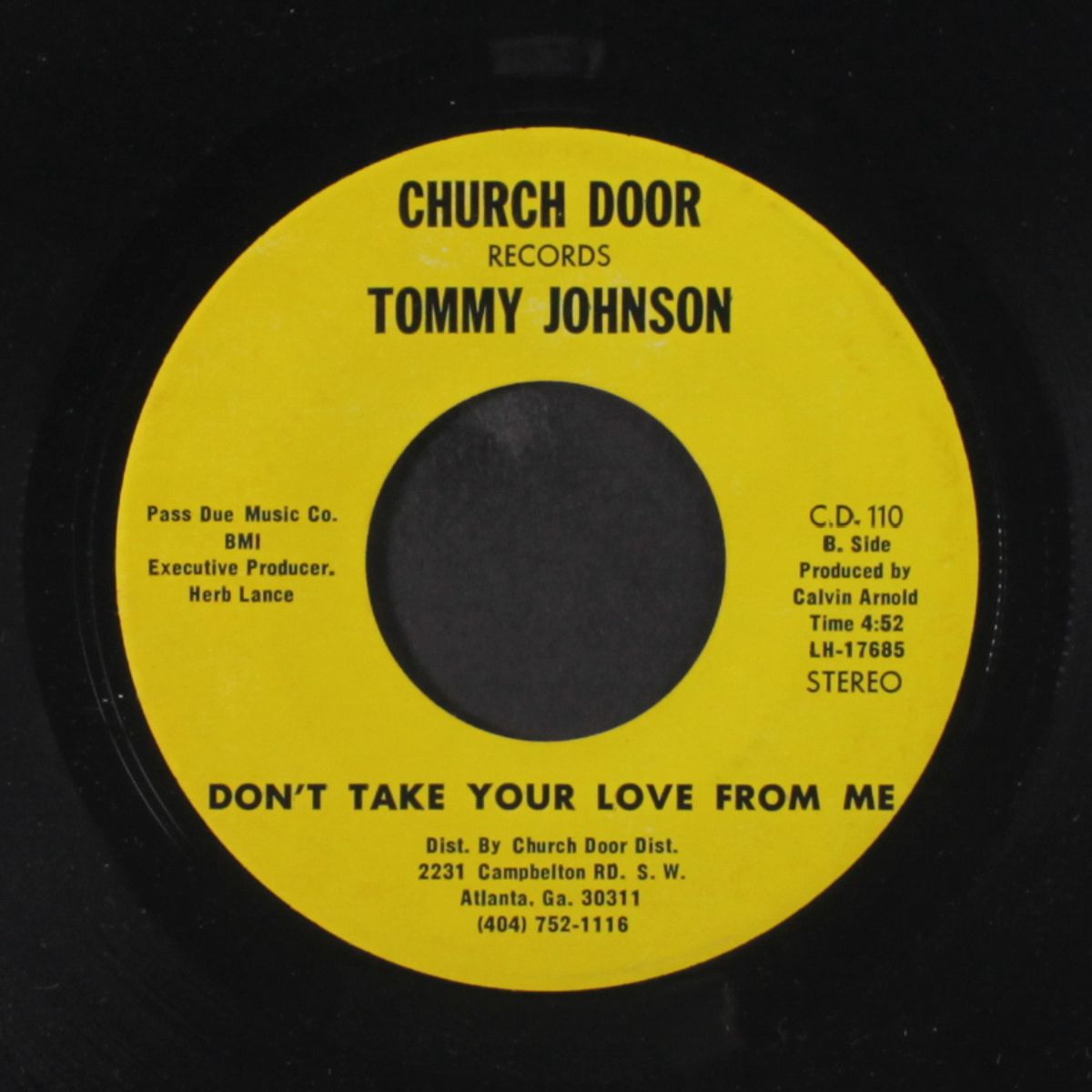 don't take your love from me / he is so wonderful by TOMMY JOHNSON