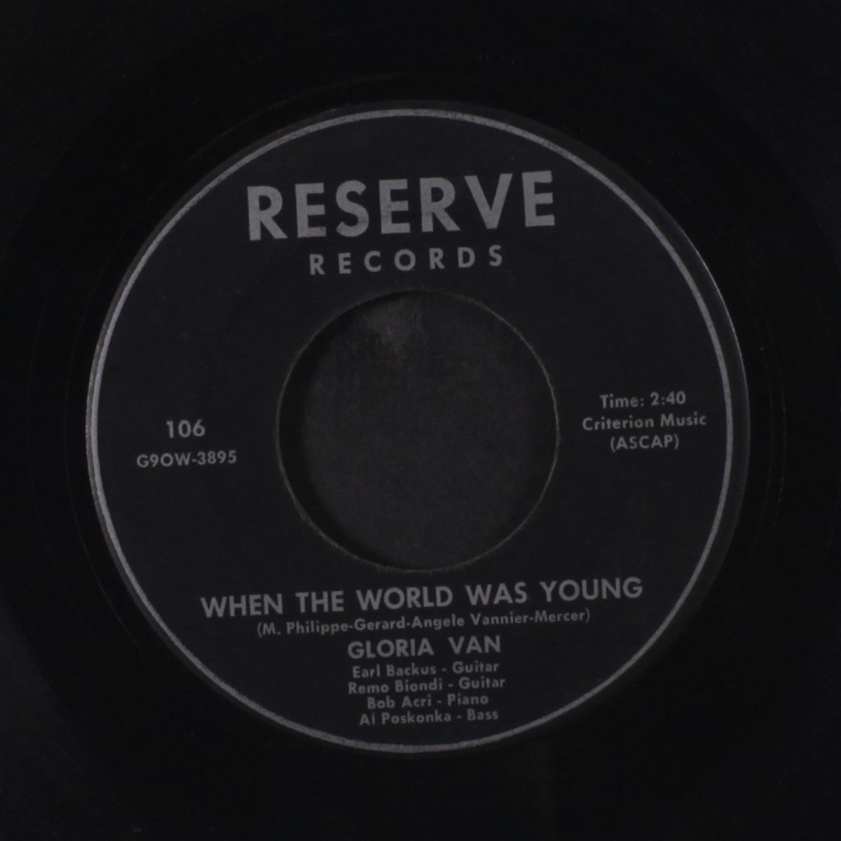 when the world was young / look out for stars by GLORIA VAN