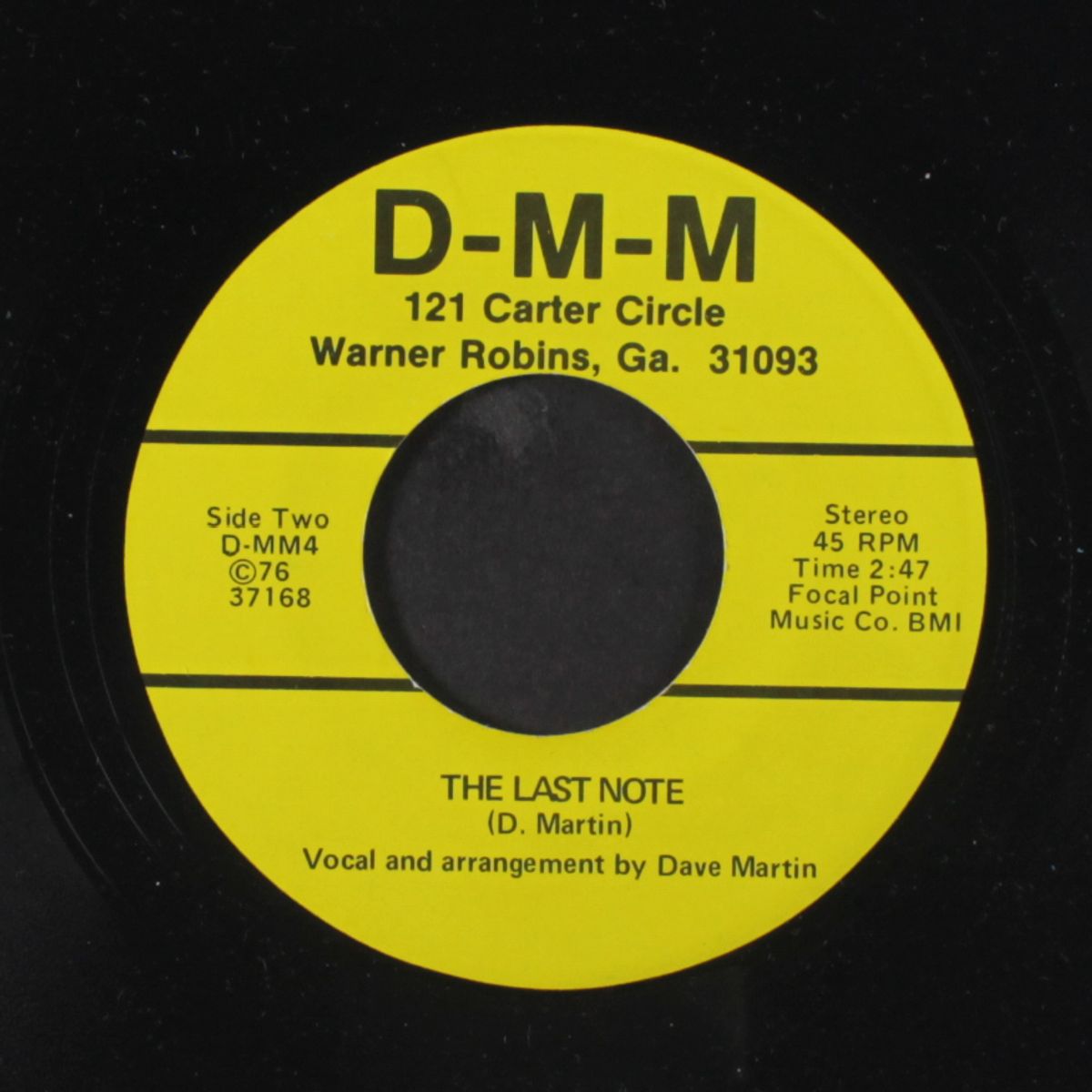 the last note / pour me another memory by DAVE MARTIN