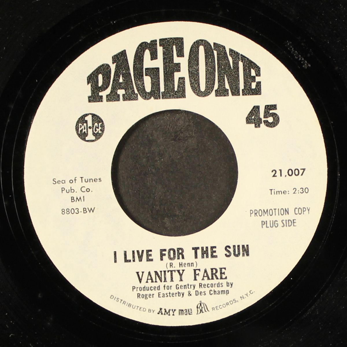 i live for the sun / on the other side of life by VANITY FARE