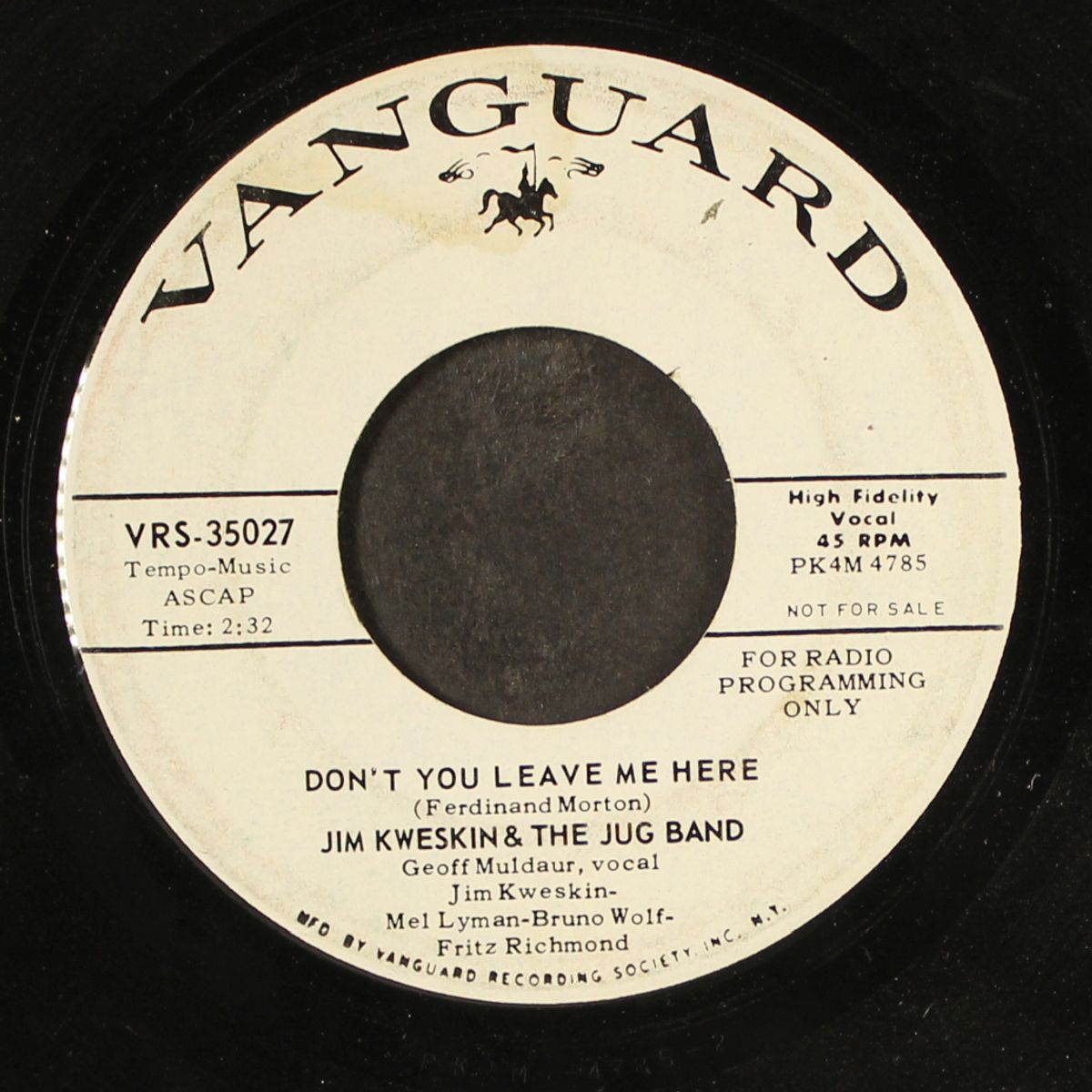 rag momma / don't you leave me here by JIM KWESKIN & JUG BAND