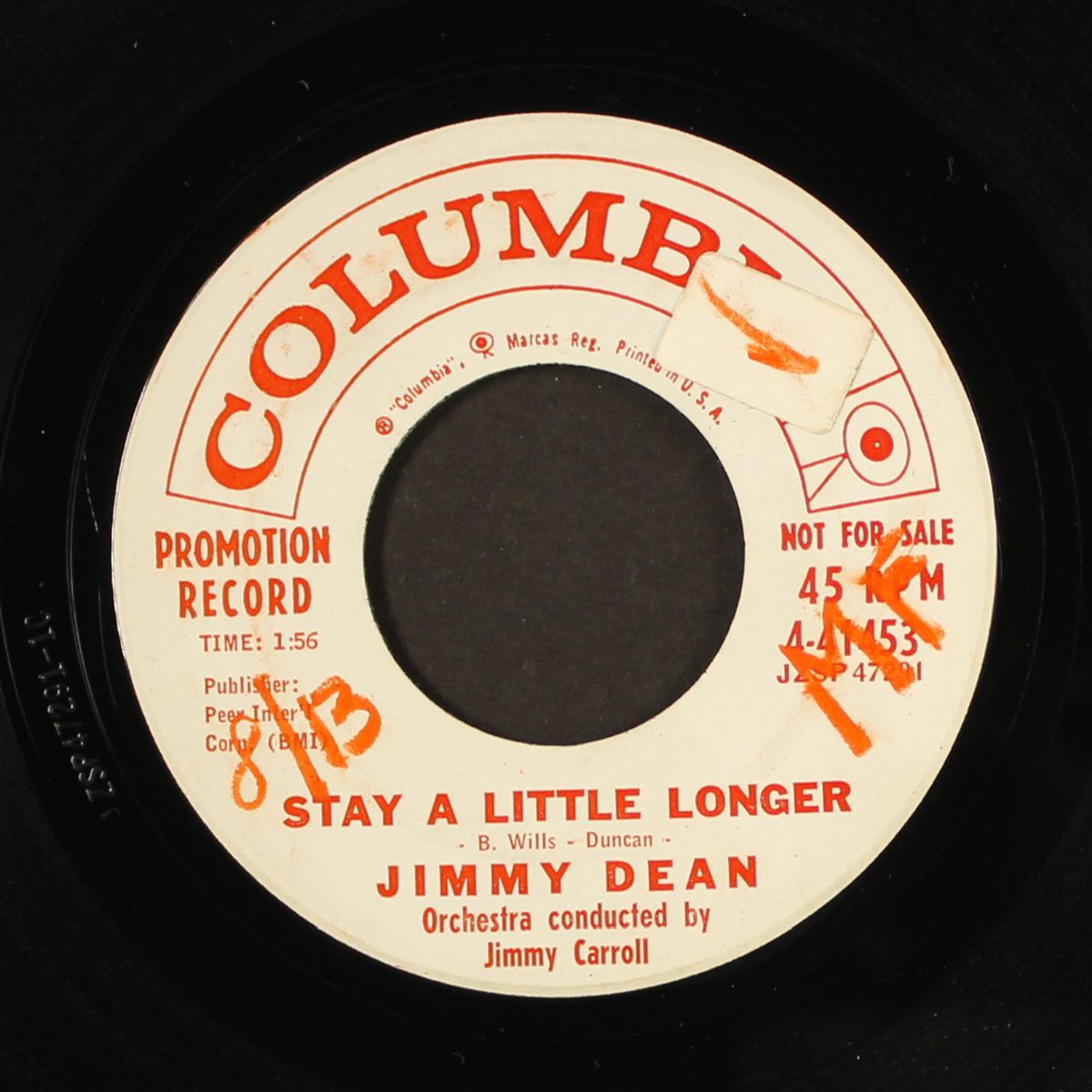 stay a little longer / counting tears by JIMMY DEAN