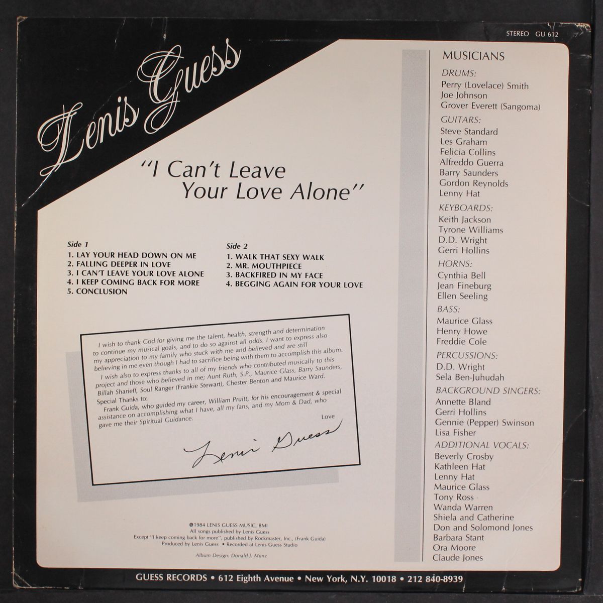 i can't leave your love alone by LENIS GUESS