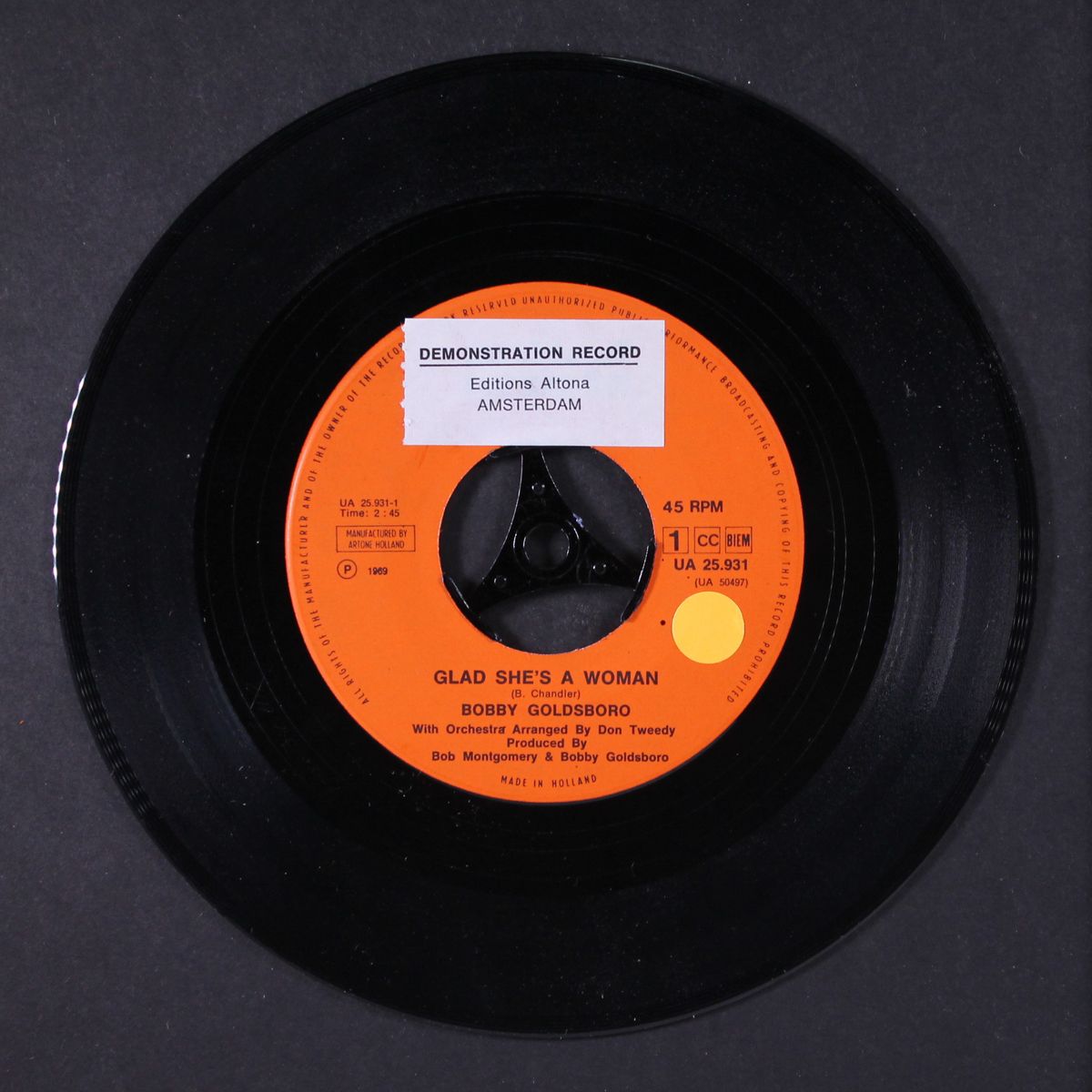 glad she's a woman / letter to emily by BOBBY GOLDSBORO