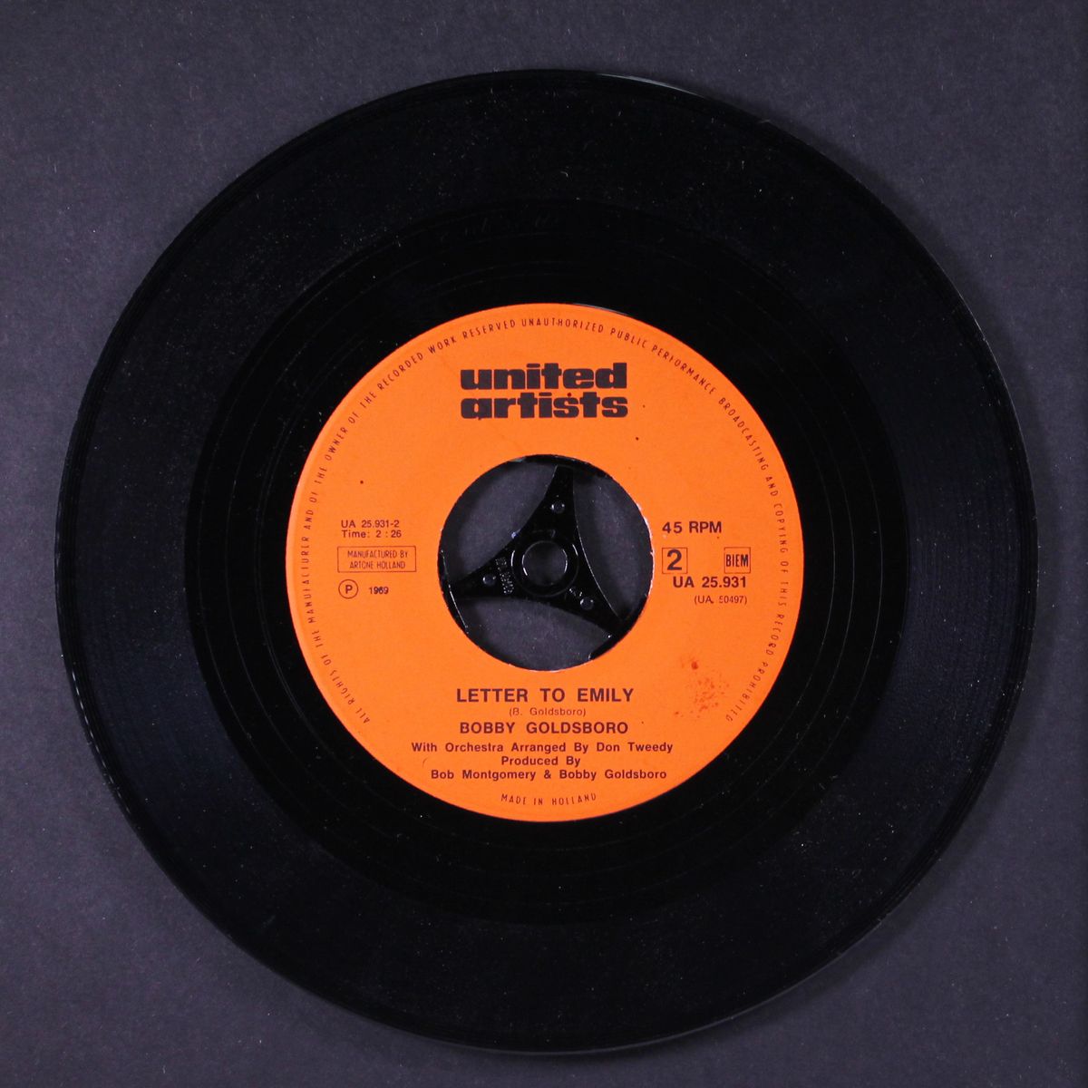 glad she's a woman / letter to emily by BOBBY GOLDSBORO