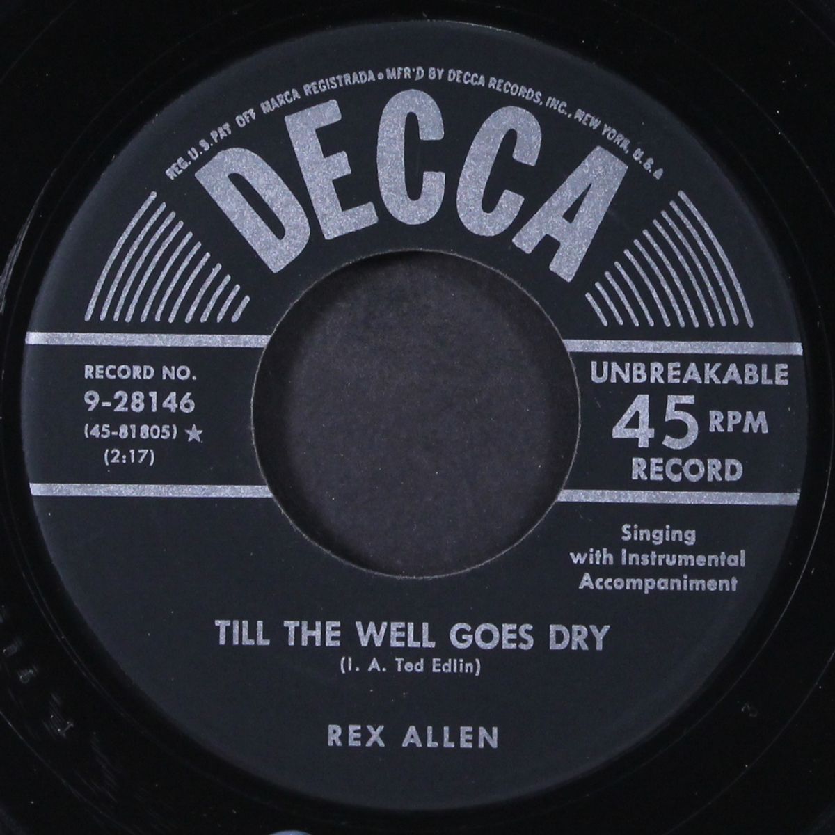 rack up the balls boys / till the well goes dry by REX ALLEN