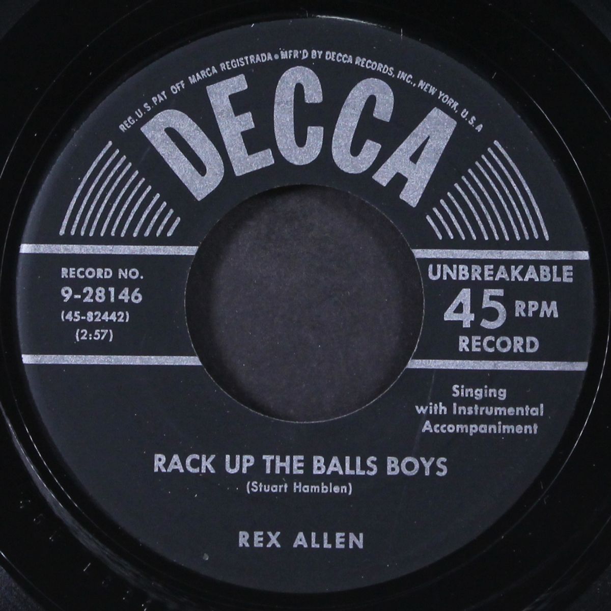 rack up the balls boys / till the well goes dry by REX ALLEN