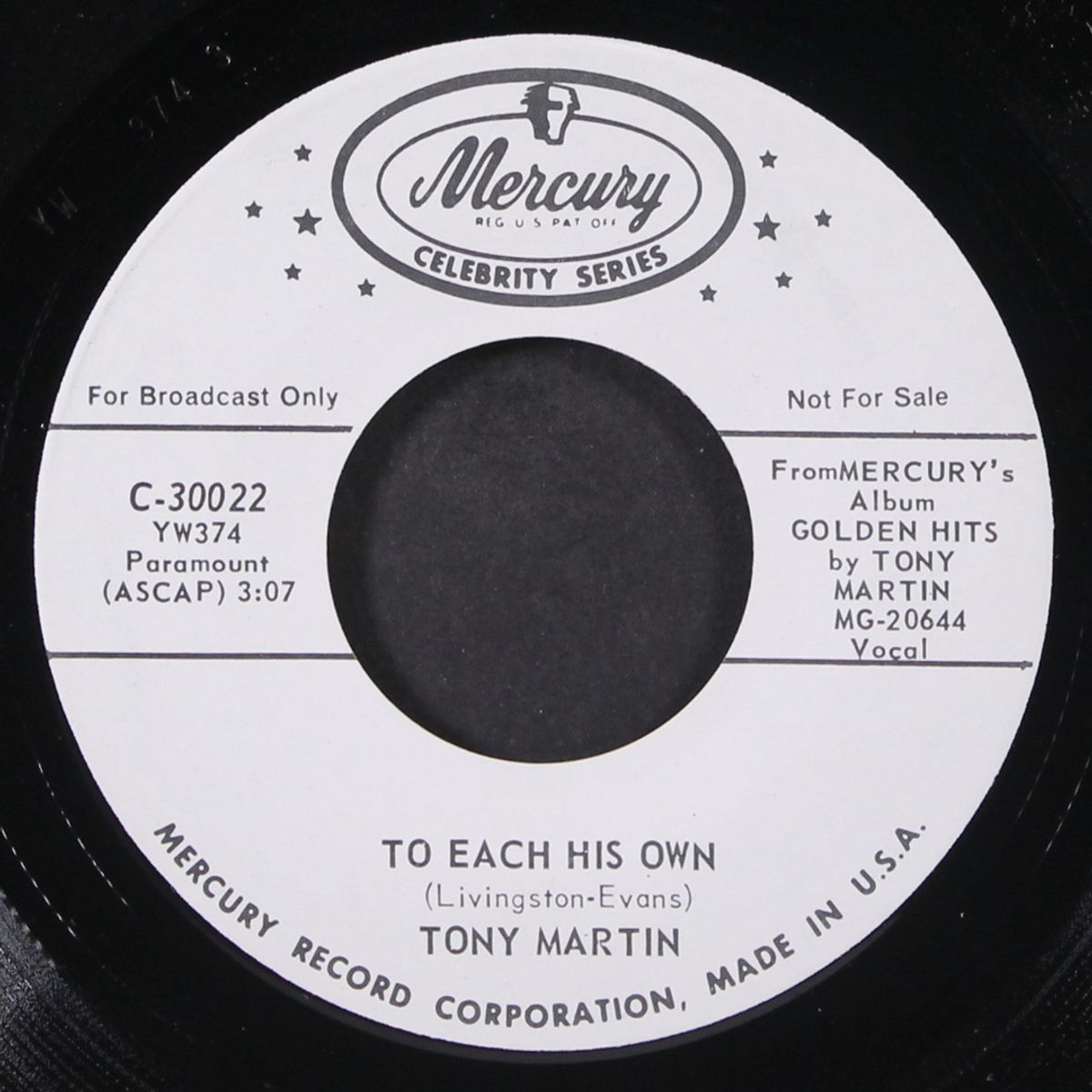 to each his own / i'll see you in my dreams by TONY MARTIN