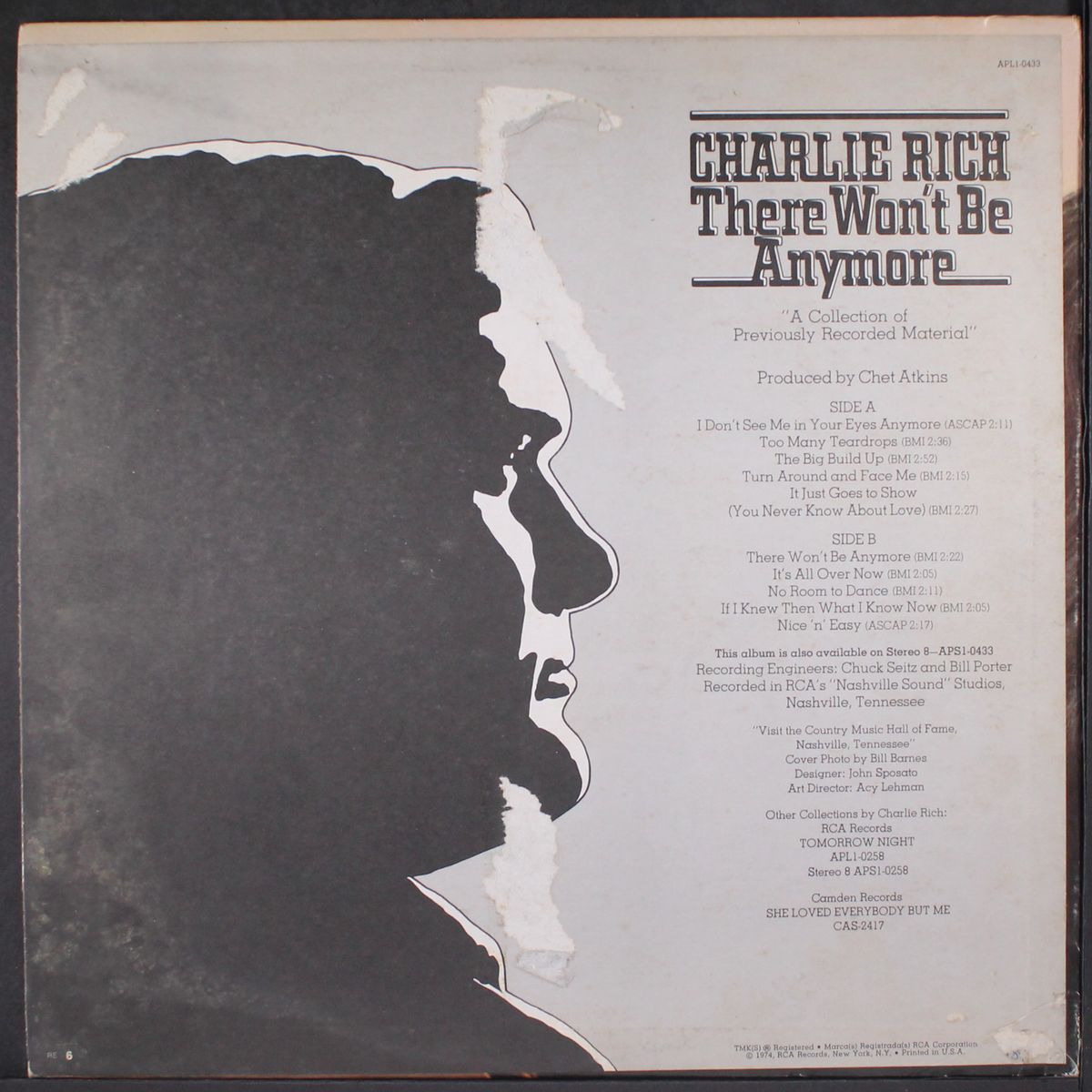 there won't be anymore by CHARLIE RICH