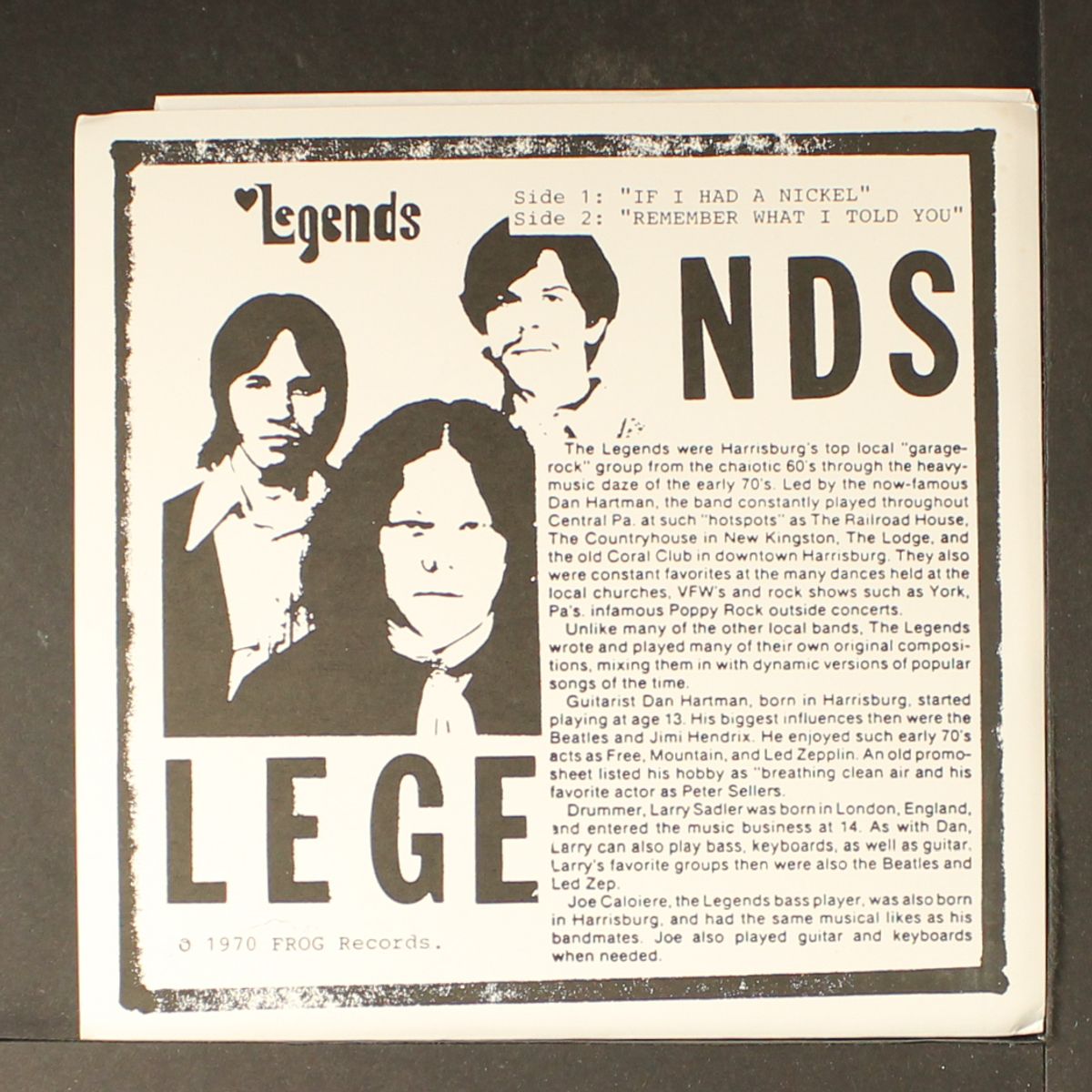 if i had a nickel / remember what i told you by LEGENDS