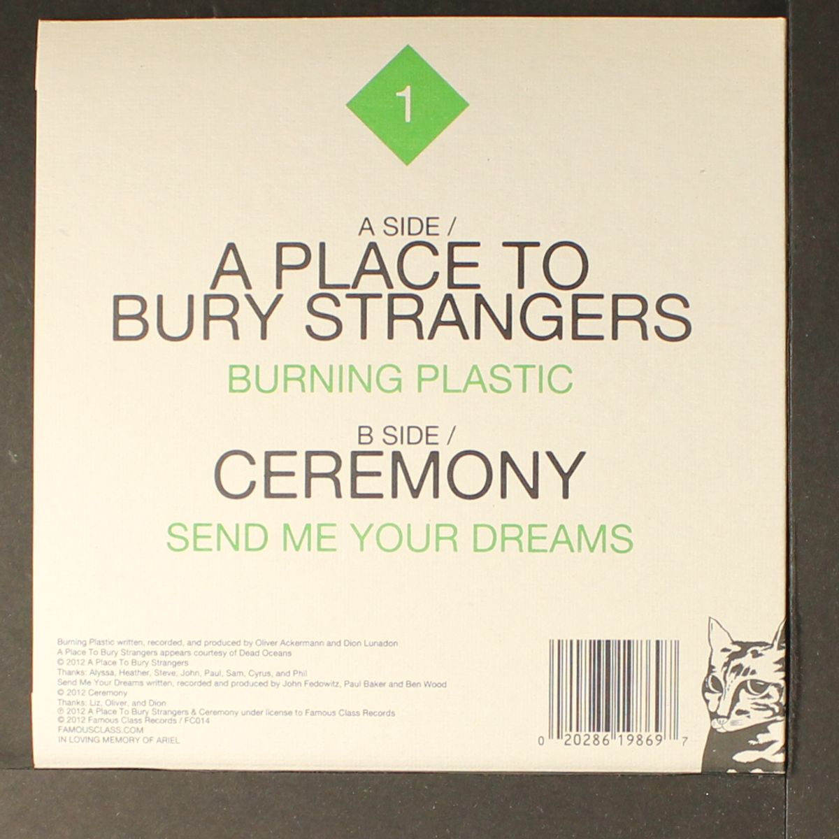 burning plastic / send me your dreams by A PLACE TO BURY STRANGERS / CEREMONY