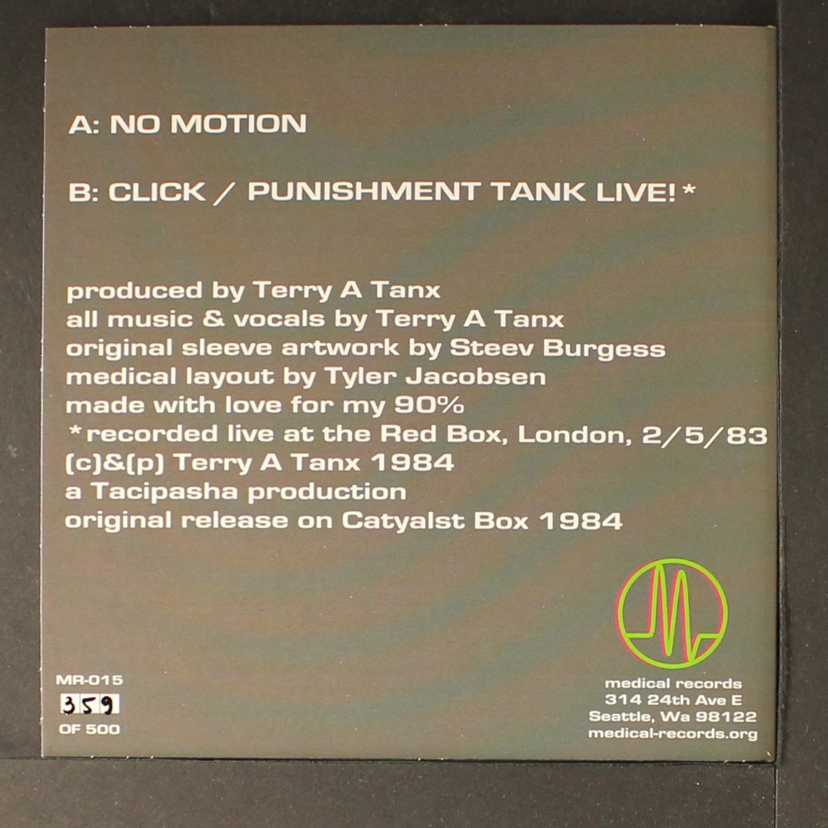 no motion / click / punishment tank (live) by DISCO VOLANTE