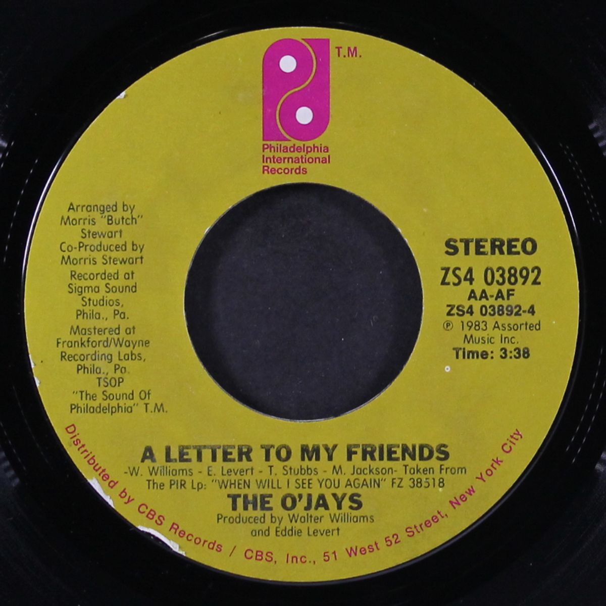 letter to my friends / i can't stand the pain by O'JAYS