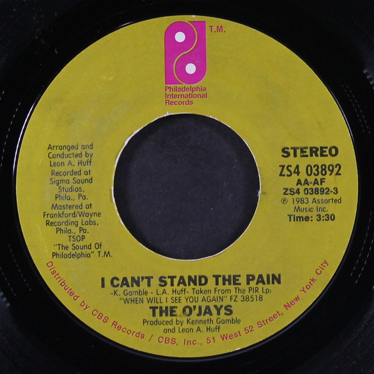 letter to my friends / i can't stand the pain by O'JAYS