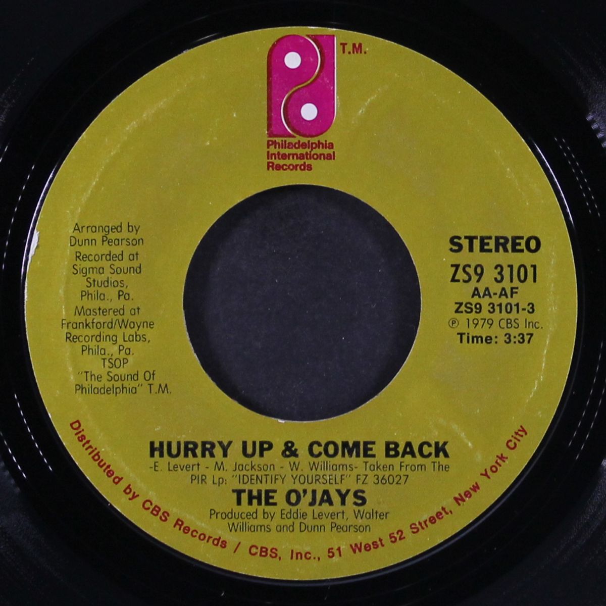 identify / hurry up and come back by O'JAYS