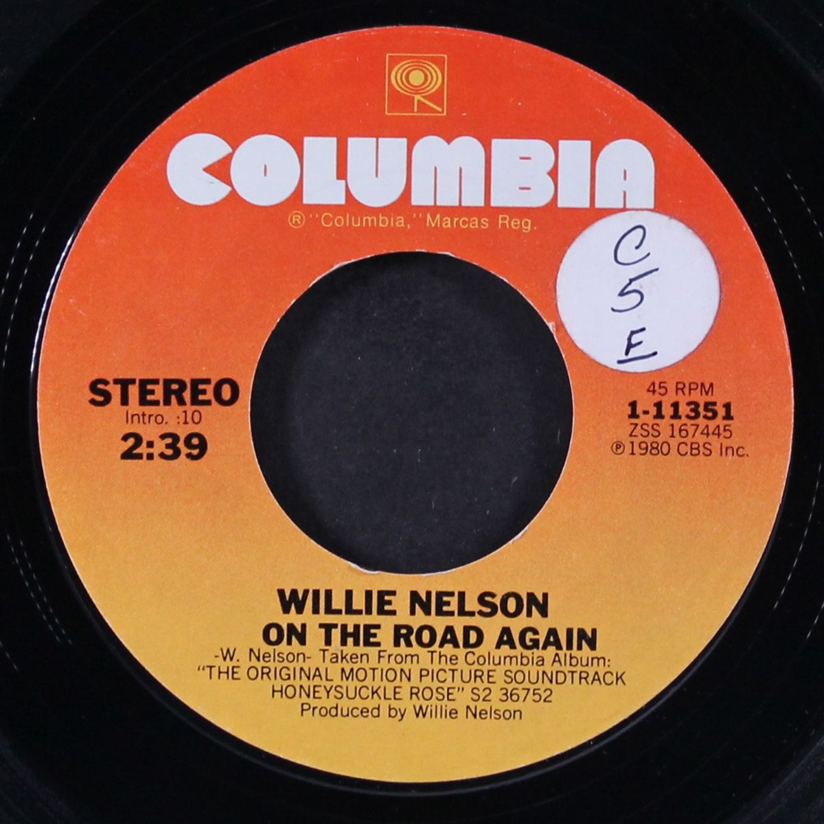 on the road again / jumpin' cotton eyed joe by WILLIE NELSON / JOHNNY GIMBLE