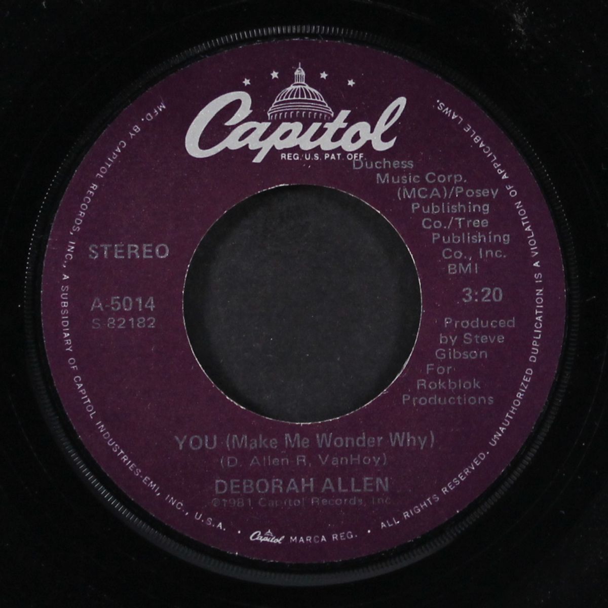 you ( make me wonder why) / next to you by DEBORAH ALLEN