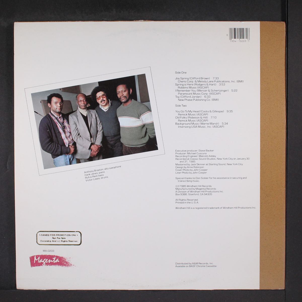 seven standards 1985, vol. 1 by ANTHONY BRAXTON