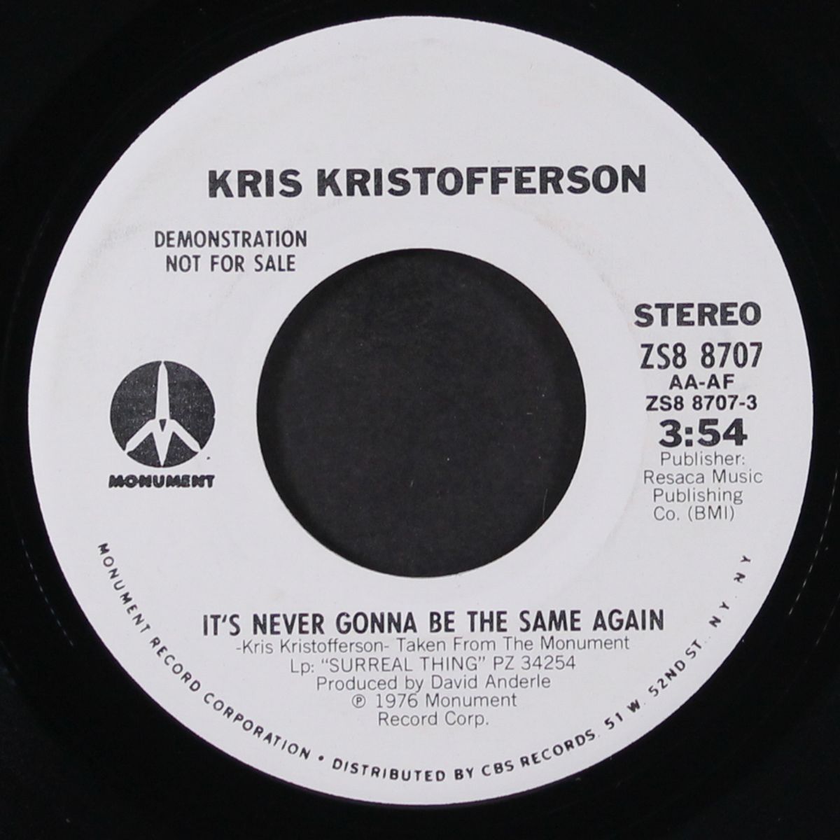 it's never gonna be the same again / mono by KRIS KRISTOFFERSON