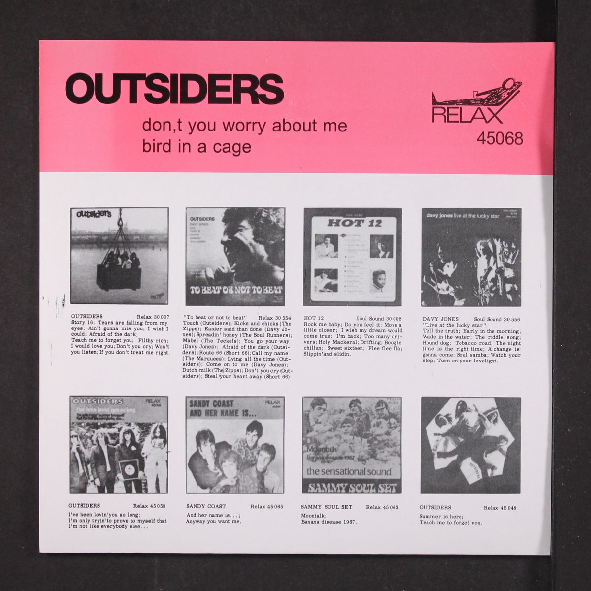 don't you worry about me / bird in a cage by OUTSIDERS