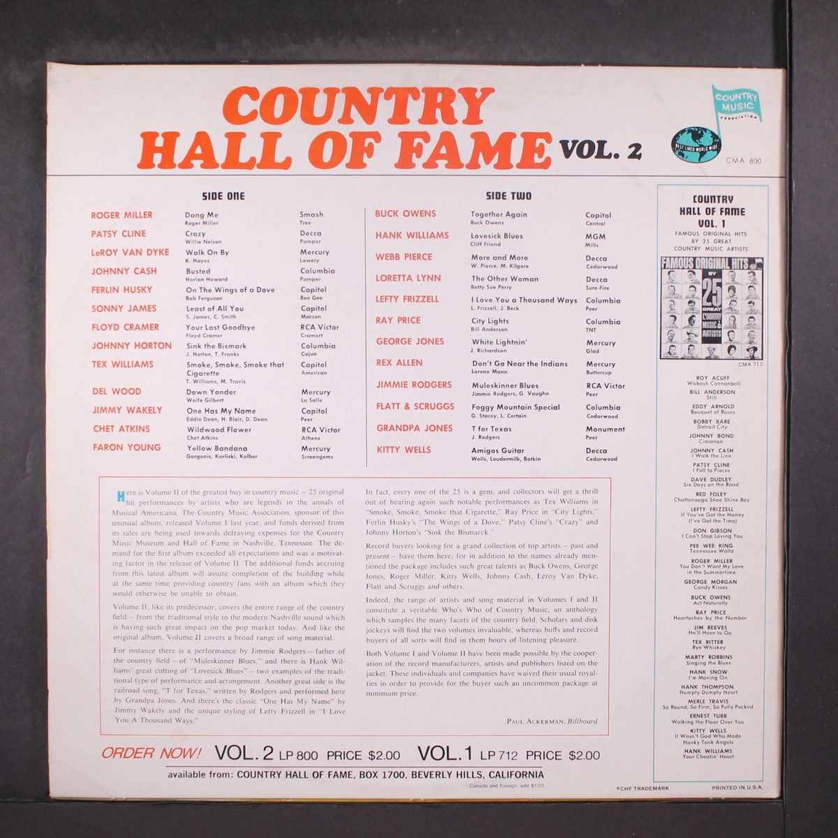country hall of fame vol. 2 by VARIOUS
