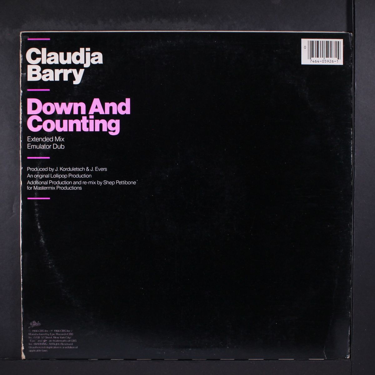 down & counting (extended mix) / dub by CLAUDJA BARRY