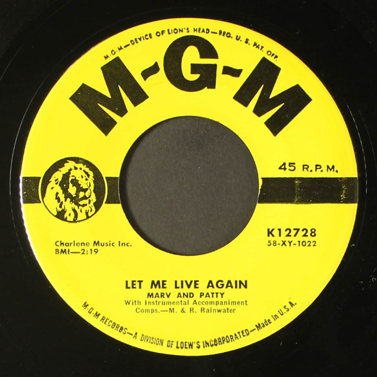 can i count on you / let me live again by MARVIN RAINWATER & PATTY