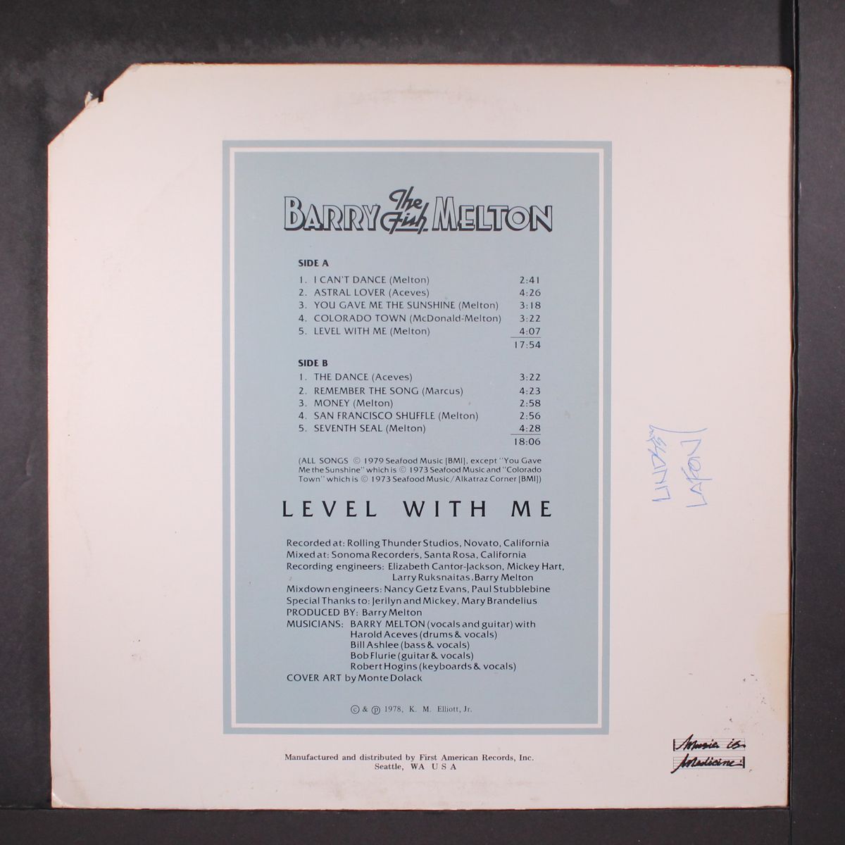 level with me by BARRY MELTON