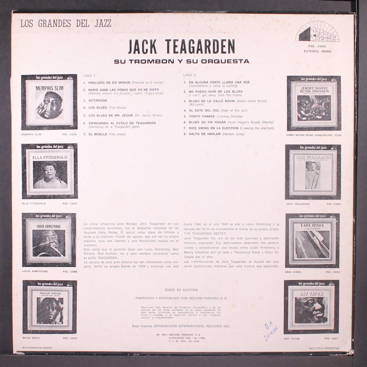su trombon y su orquesta by JACK TEAGARDEN