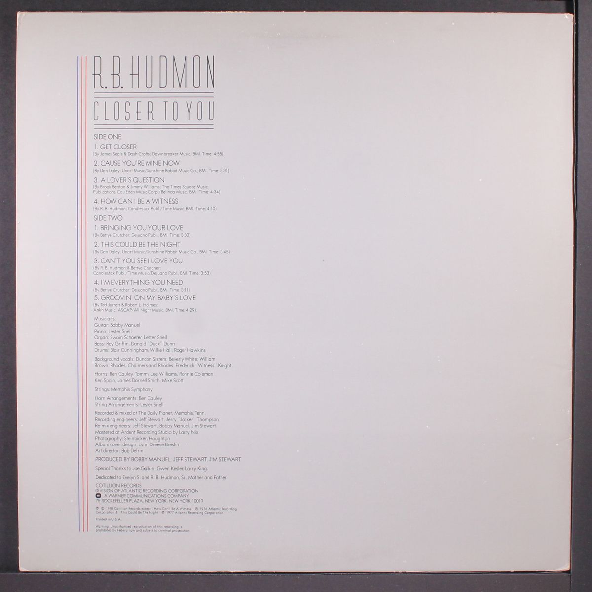 closer to you by R. B. HUDMON