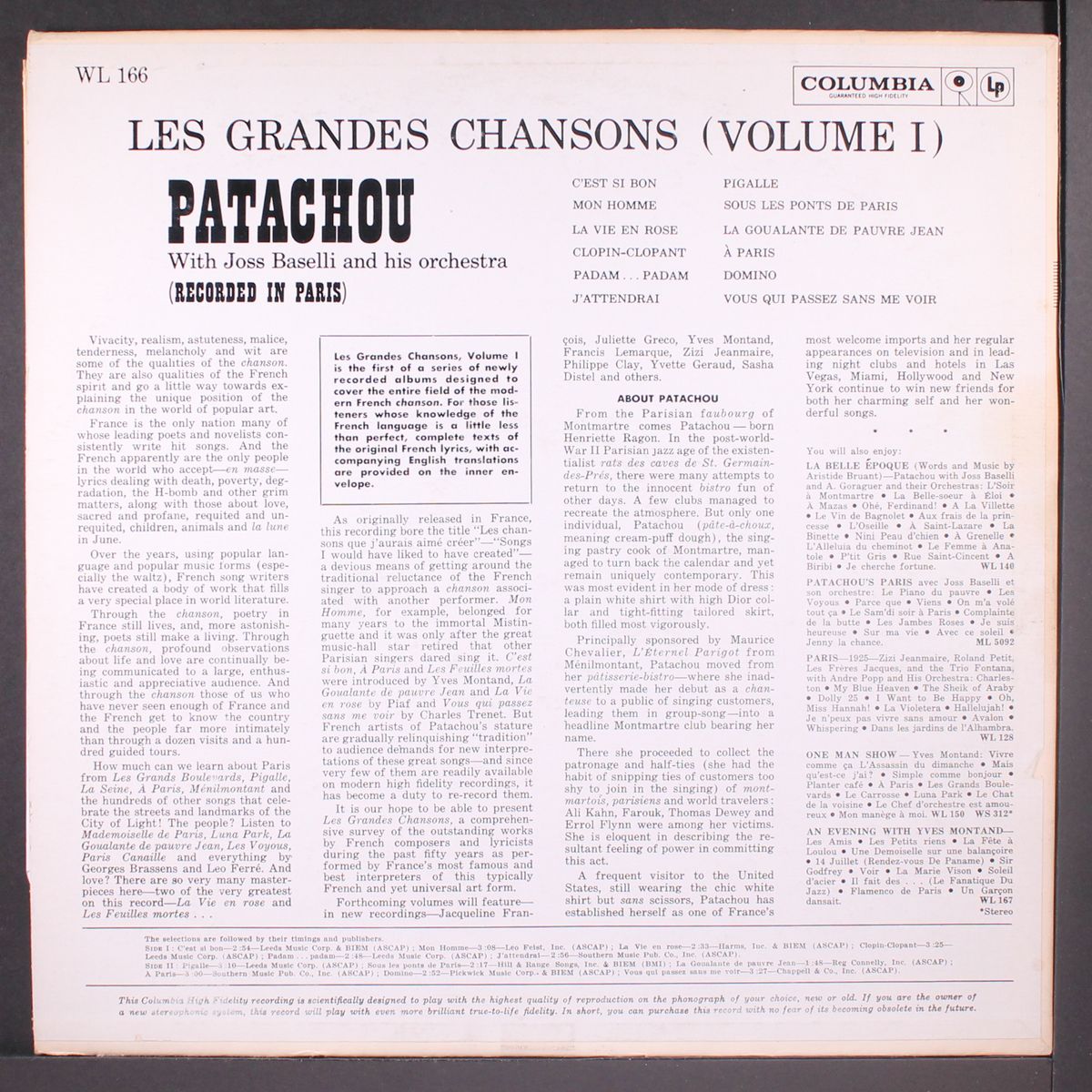 les grandes chansons, vol. 1 by PATACHOU