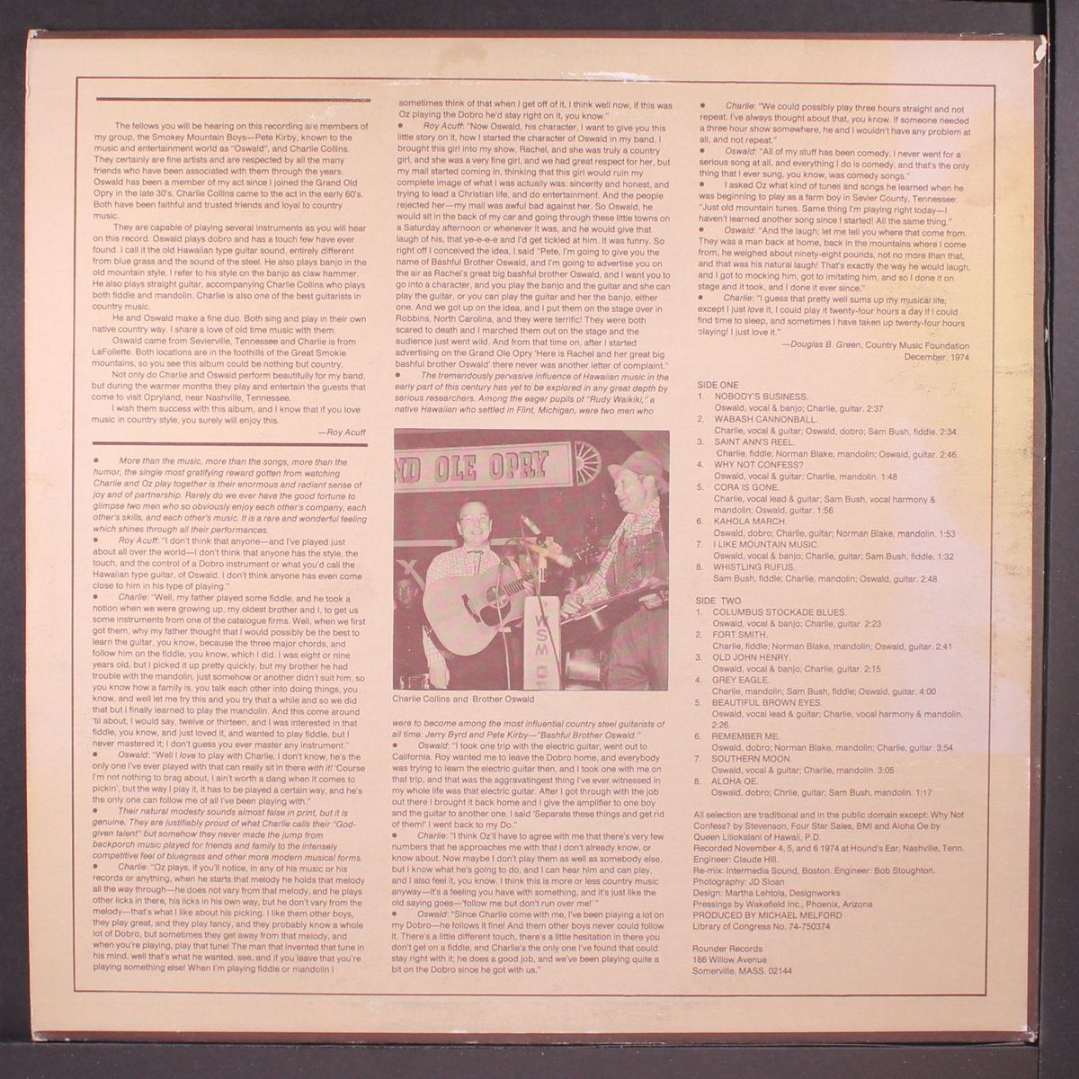 that's country by BROTHER OSWALD & CHARLIE COLLINS