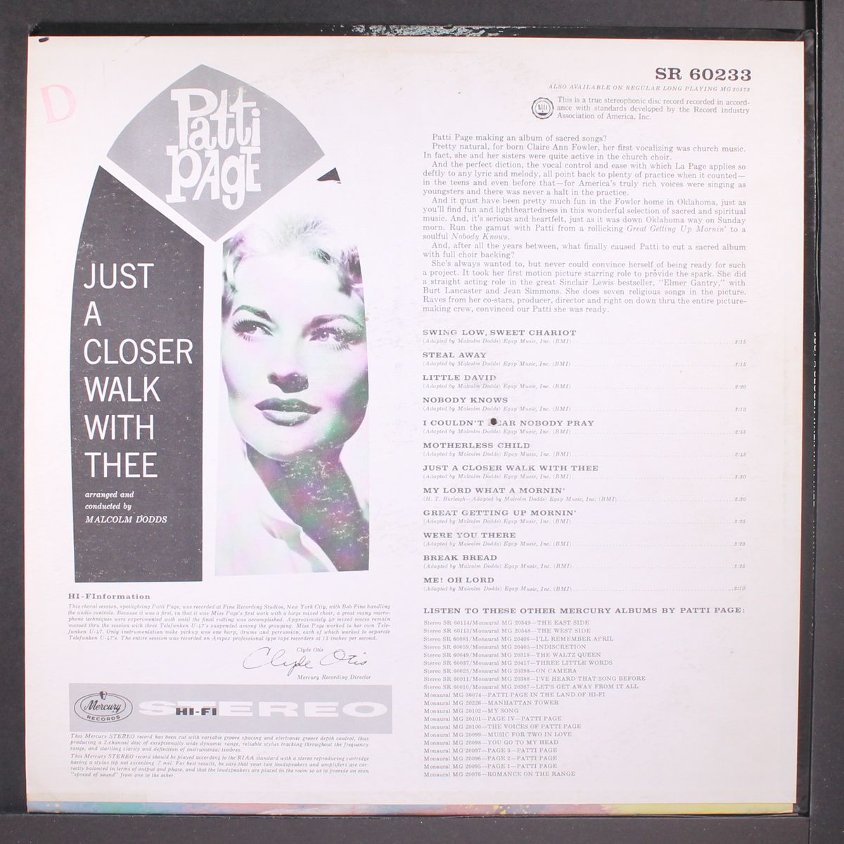just a closer walk with thee by PATTI PAGE
