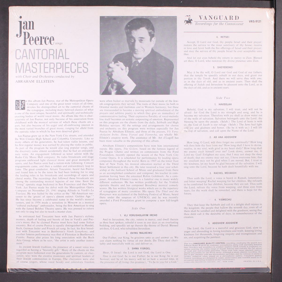 cantorial masterpieces by JAN PEERCE
