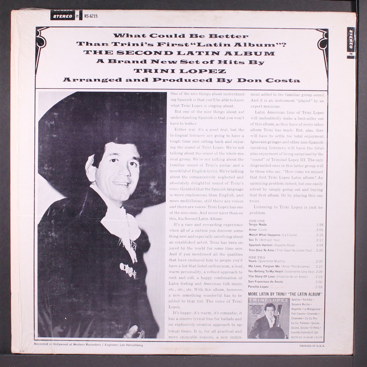 the second latin album by TRINI LOPEZ