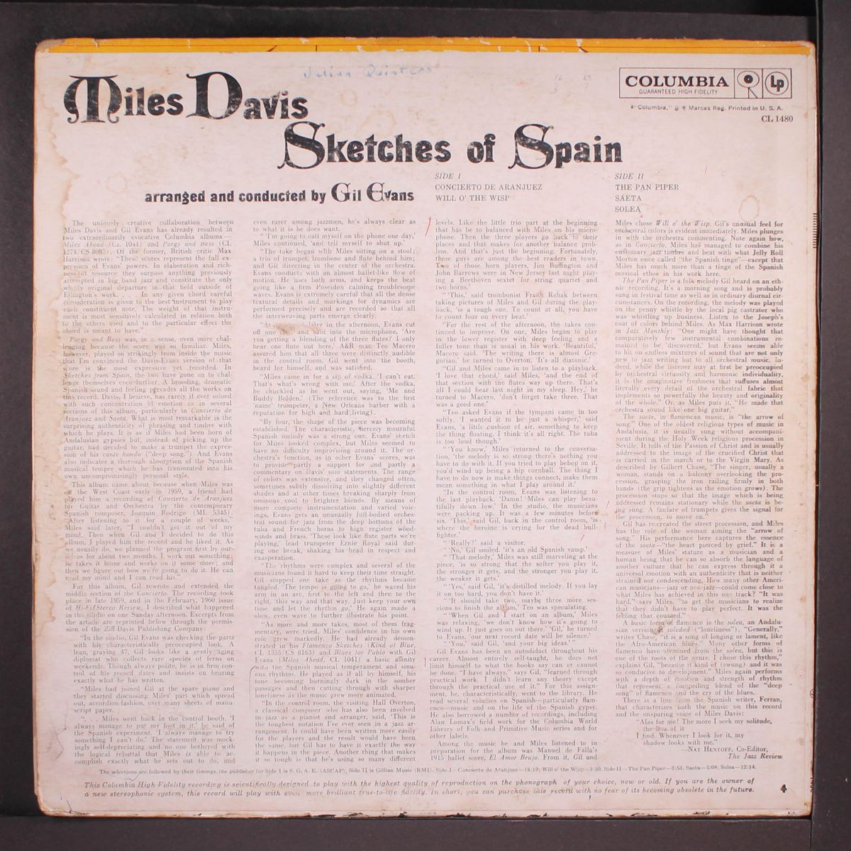 sketches of spain by MILES DAVIS