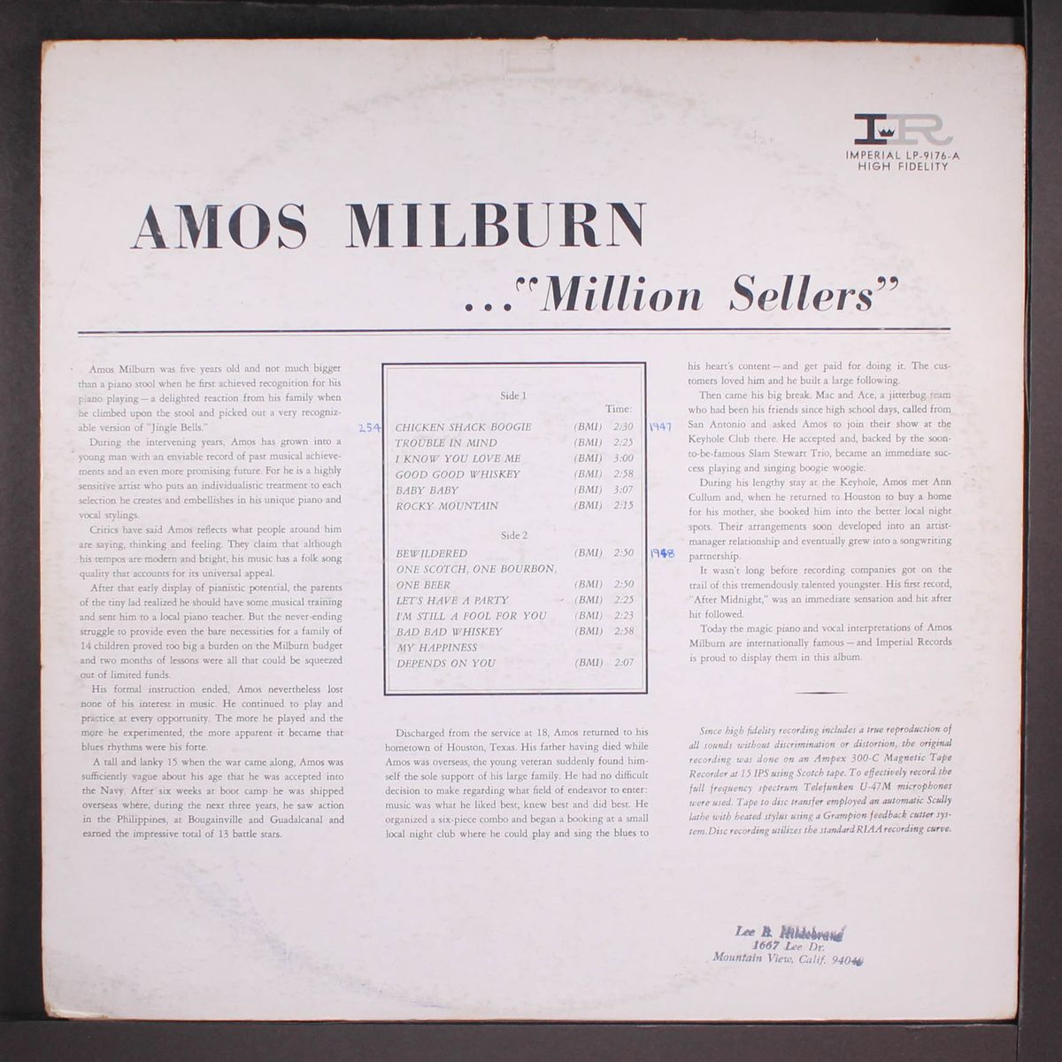 million sellers by AMOS MILBURN