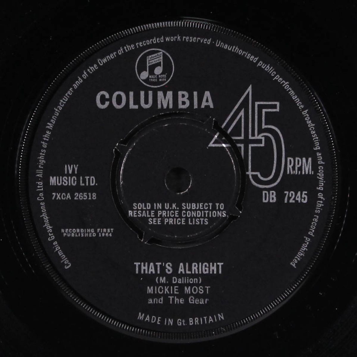 money honey / that's alright by MICKIE MOST & THE GEAR