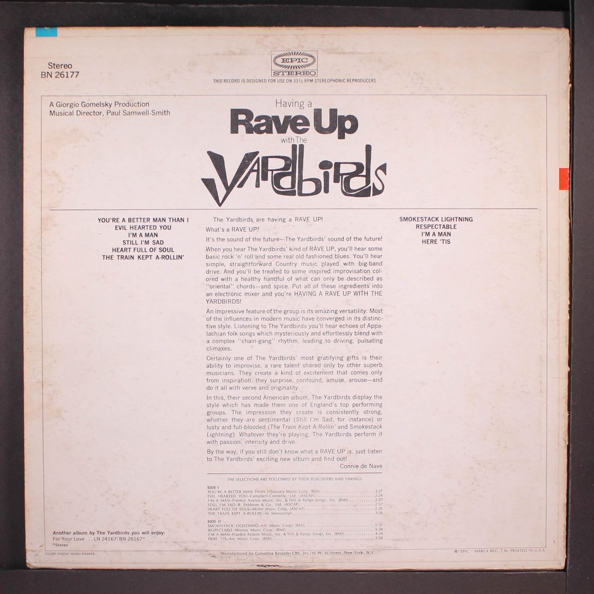 having a rave up with the yardbirds by YARDBIRDS