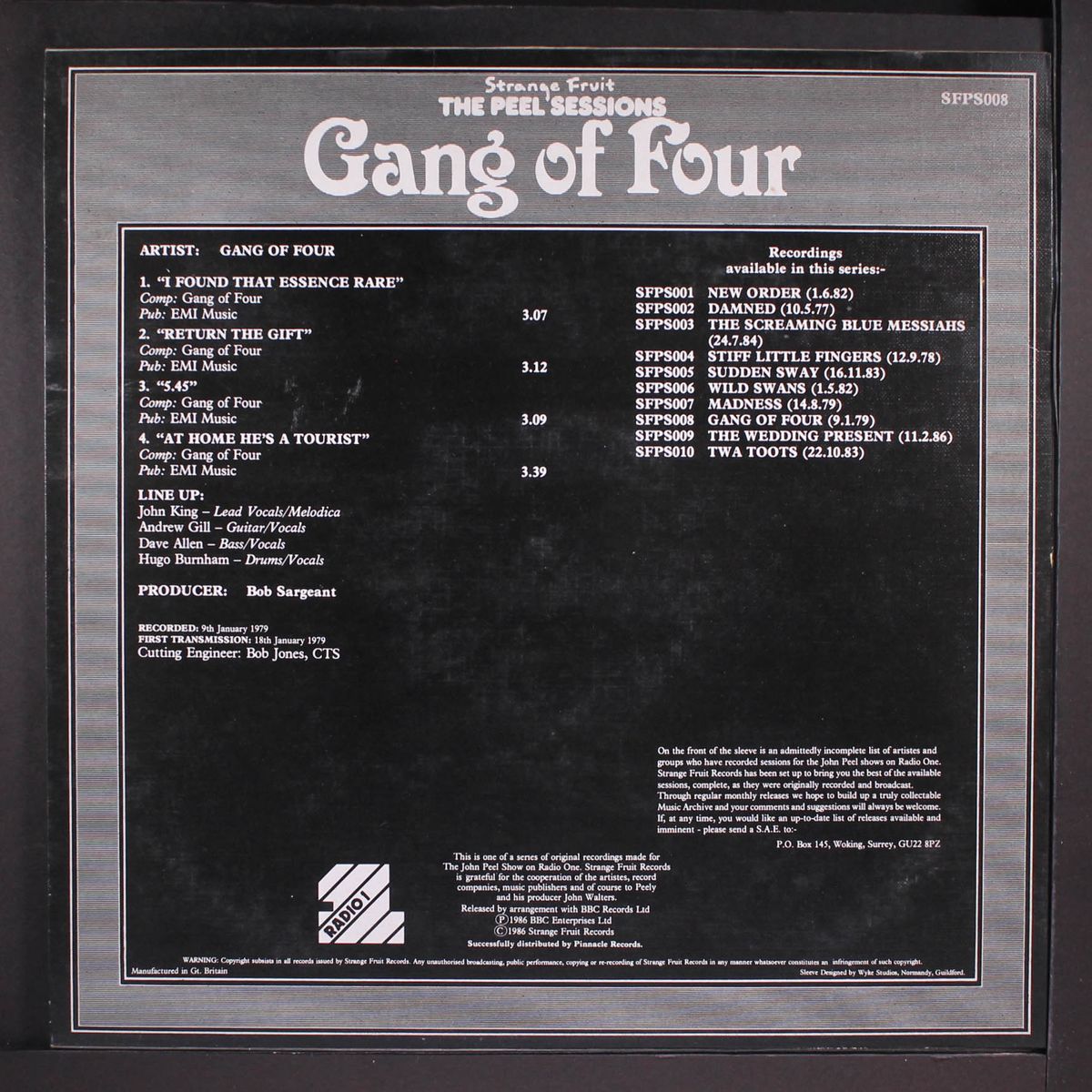 the peel sessions by GANG OF FOUR