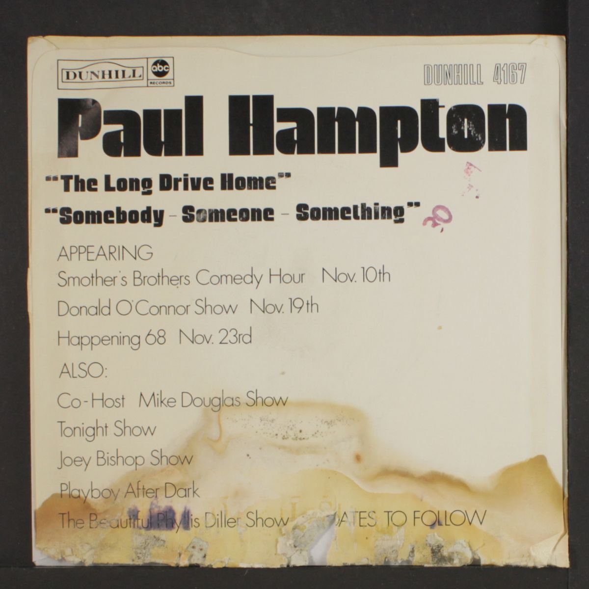 long drive home / somebody someone by PAUL HAMPTON